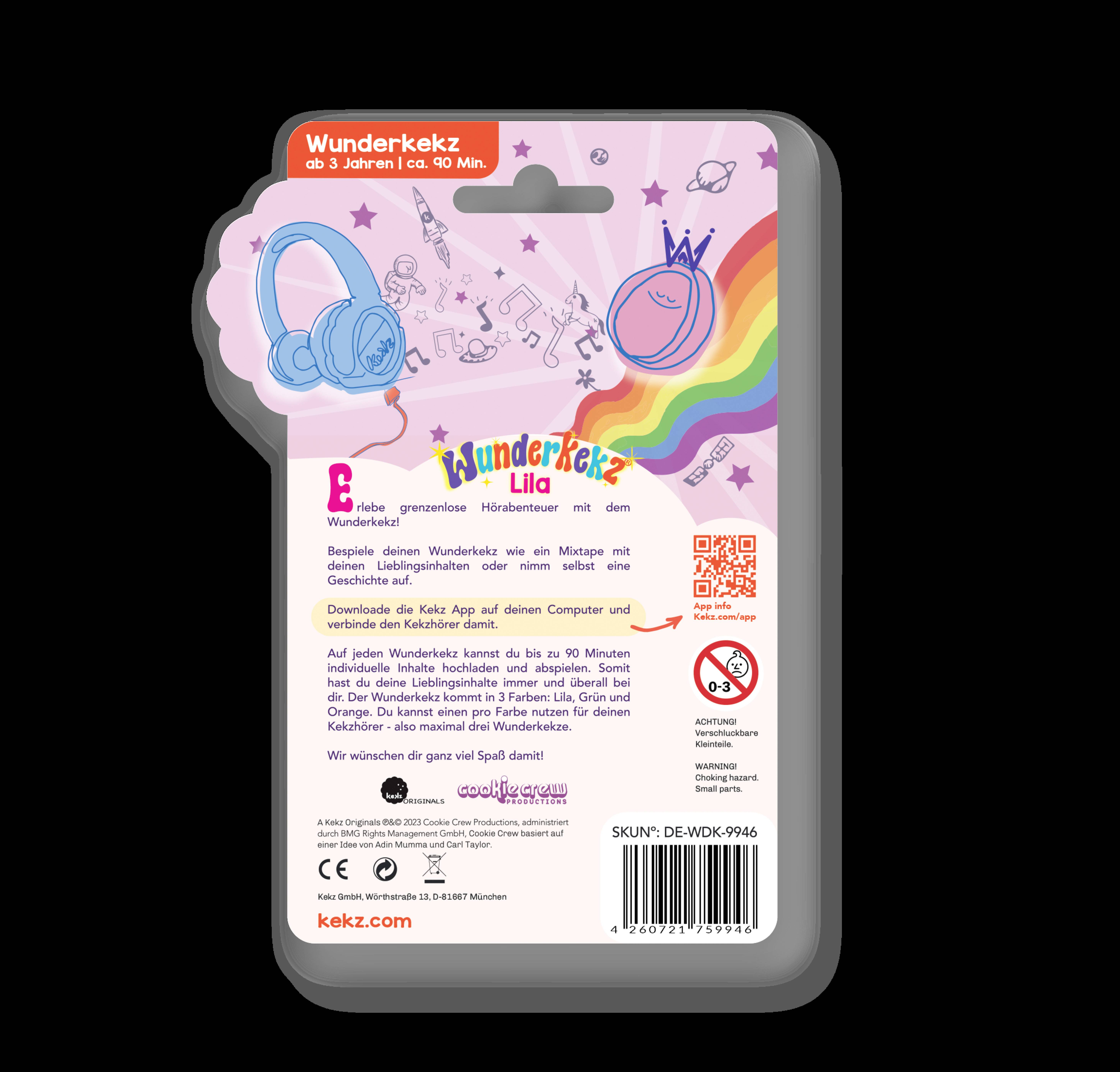 Kekz WunderKopfhörer-Audiochip Lila Kinder