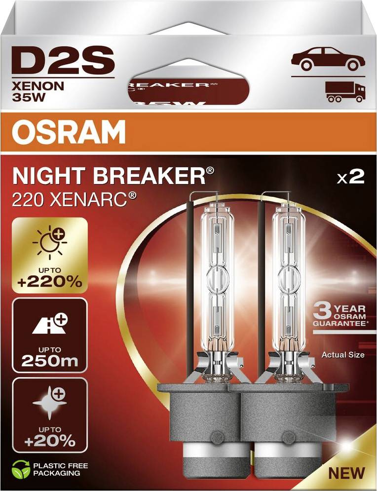 Osram Automotive 66240XN2-2HB Xenon Leuchtmittel XENARC NIGHT BREAKER® 220 D2S 35W 85V