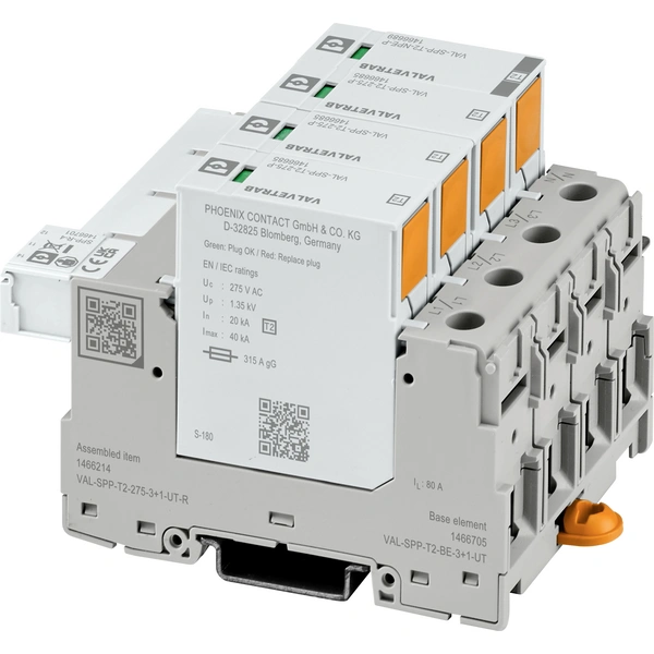 Phoenix Contact 1466214 VAL-SPP-T2-275-3+1-UT-R Überspannungsableiter Überspannungsschutz für: Ver Phoenix Contact 1466214 VAL-SPP-T2-275-3+1-UT-R Überspannungsableiter Überspannungsschutz für: Ver