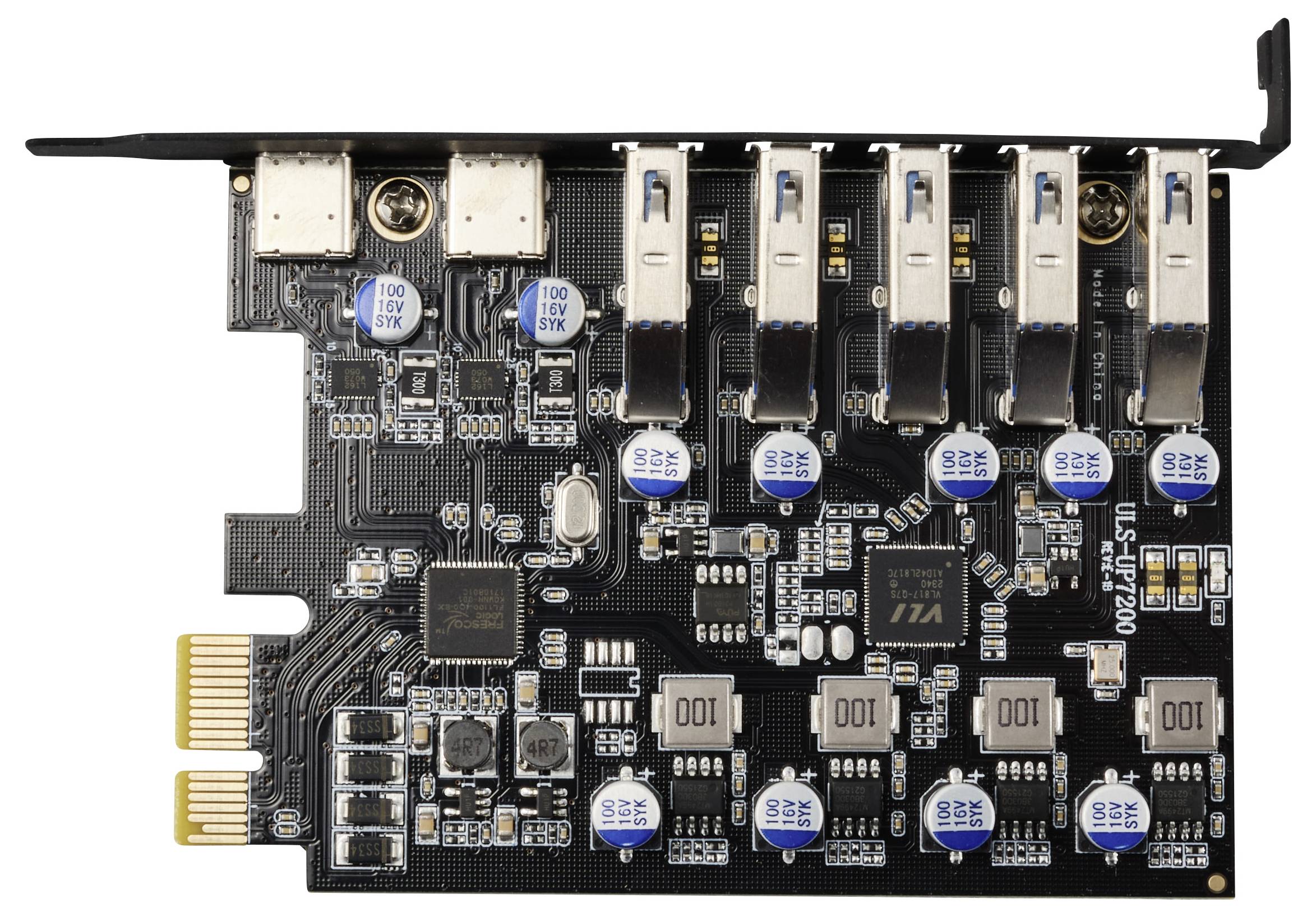 Renkforce RF-6613198 5+2 Port USB 3.2 Gen 1 Controllerkarte USB-A (USB 3.0), USB-C® (USB 3.2 Gen 1) PCIe x1