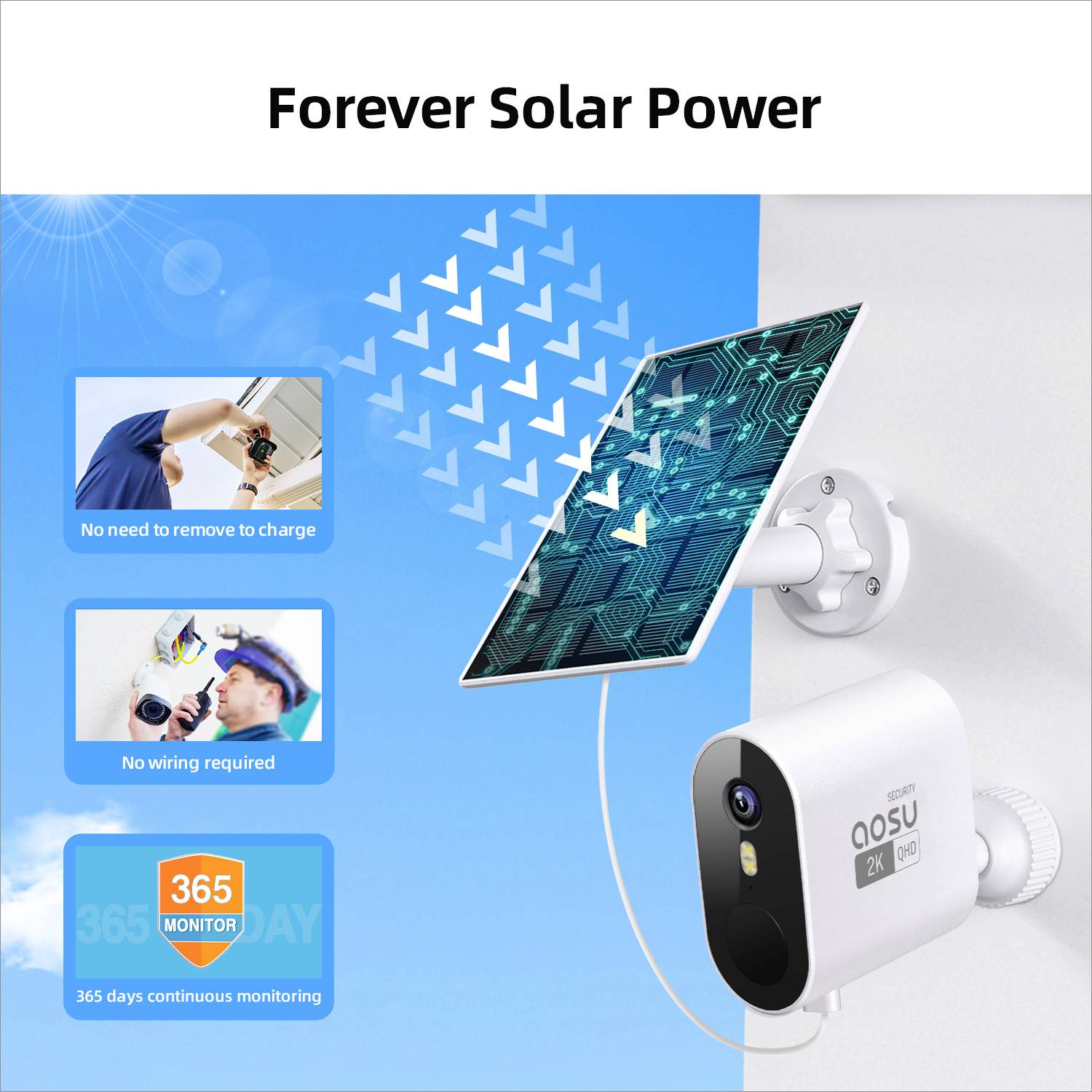 Aosu C7P-2H C7P0.WAEU02000 WLAN IP Überwachungskamera-Set 2048 x 1536 Pixel