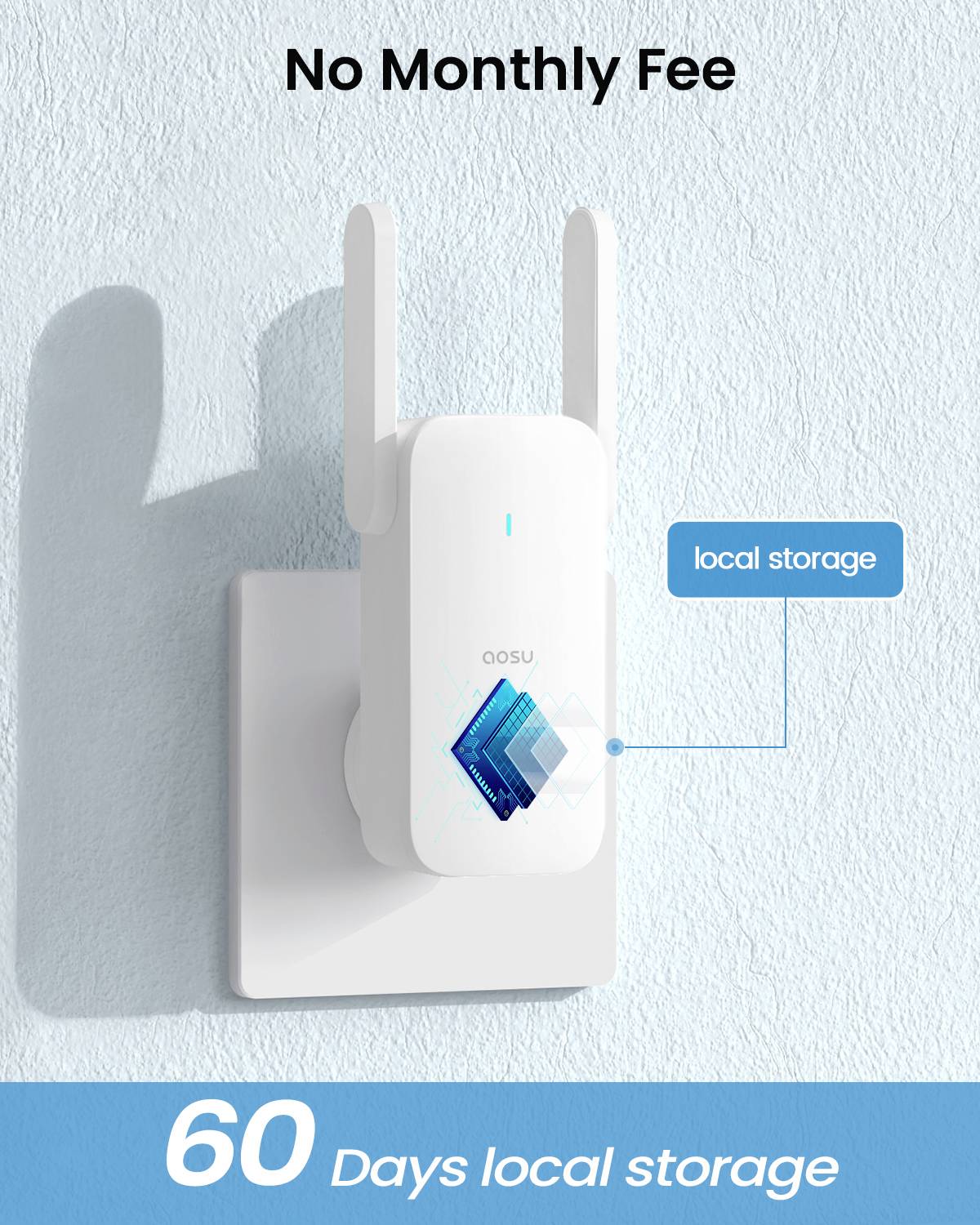 Aosu V8S Video-Türsprechanlage WLAN Komplett-Set 1 Stück Schwarz