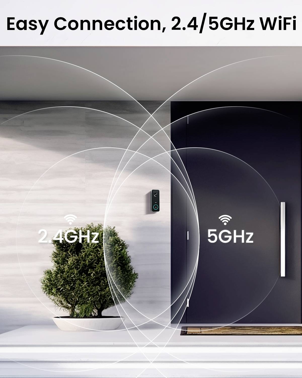 Aosu V8S Video-Türsprechanlage WLAN Komplett-Set 1 Stück Schwarz