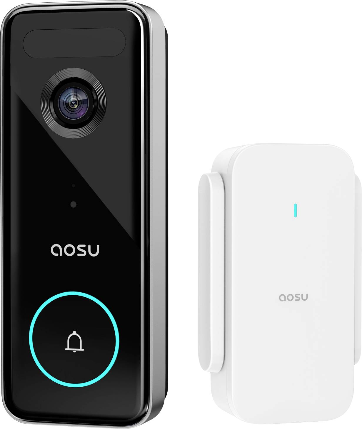 Aosu V8S Video-Türsprechanlage WLAN Komplett-Set 1 Stück Schwarz