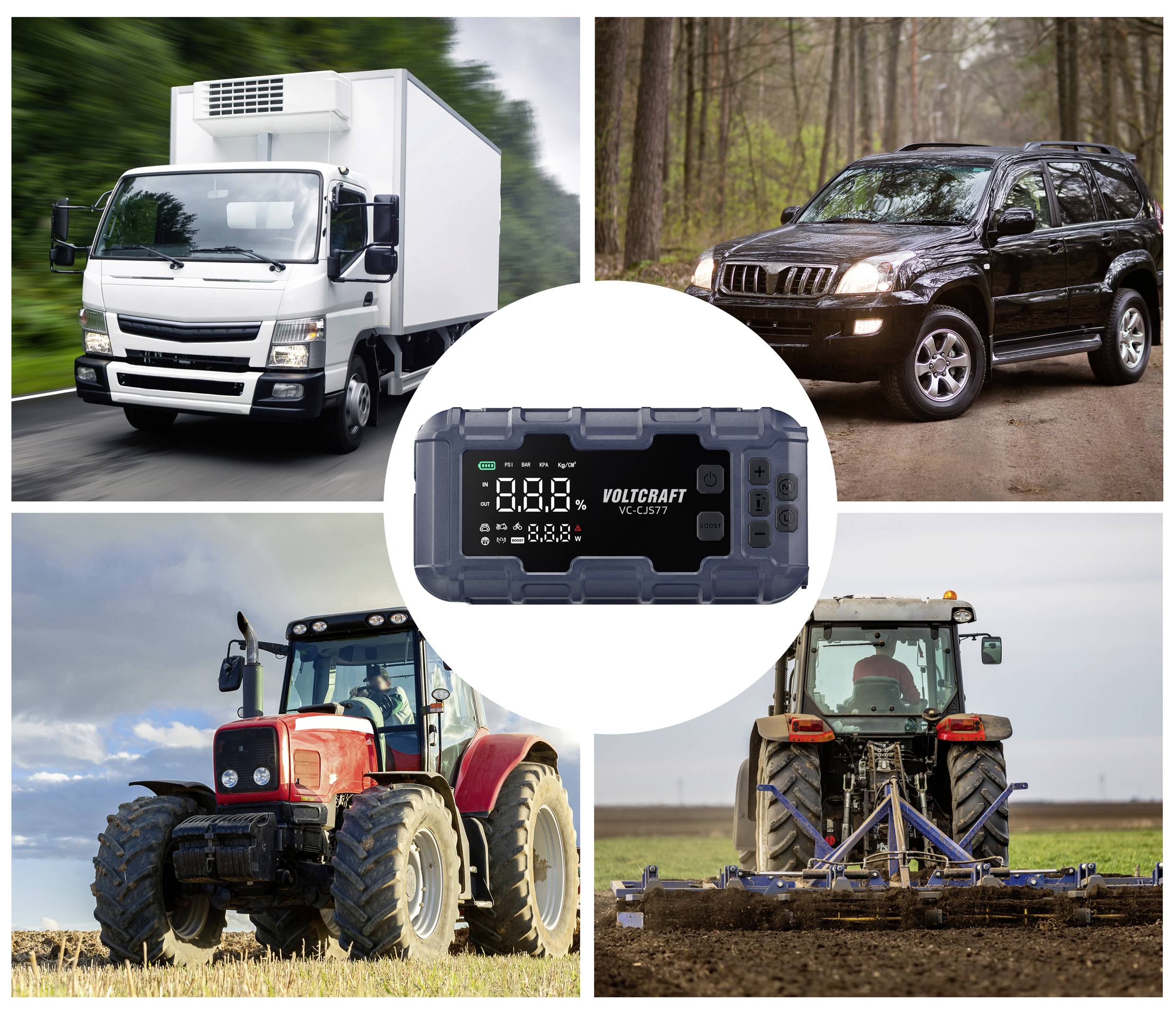 VOLTCRAFT Schnellstartsystem VC-CJS77 VC-16533725 Starthilfestrom (12 V)=600A USB-Steckdose 2x, Lade- und Aufbewahrungsstation