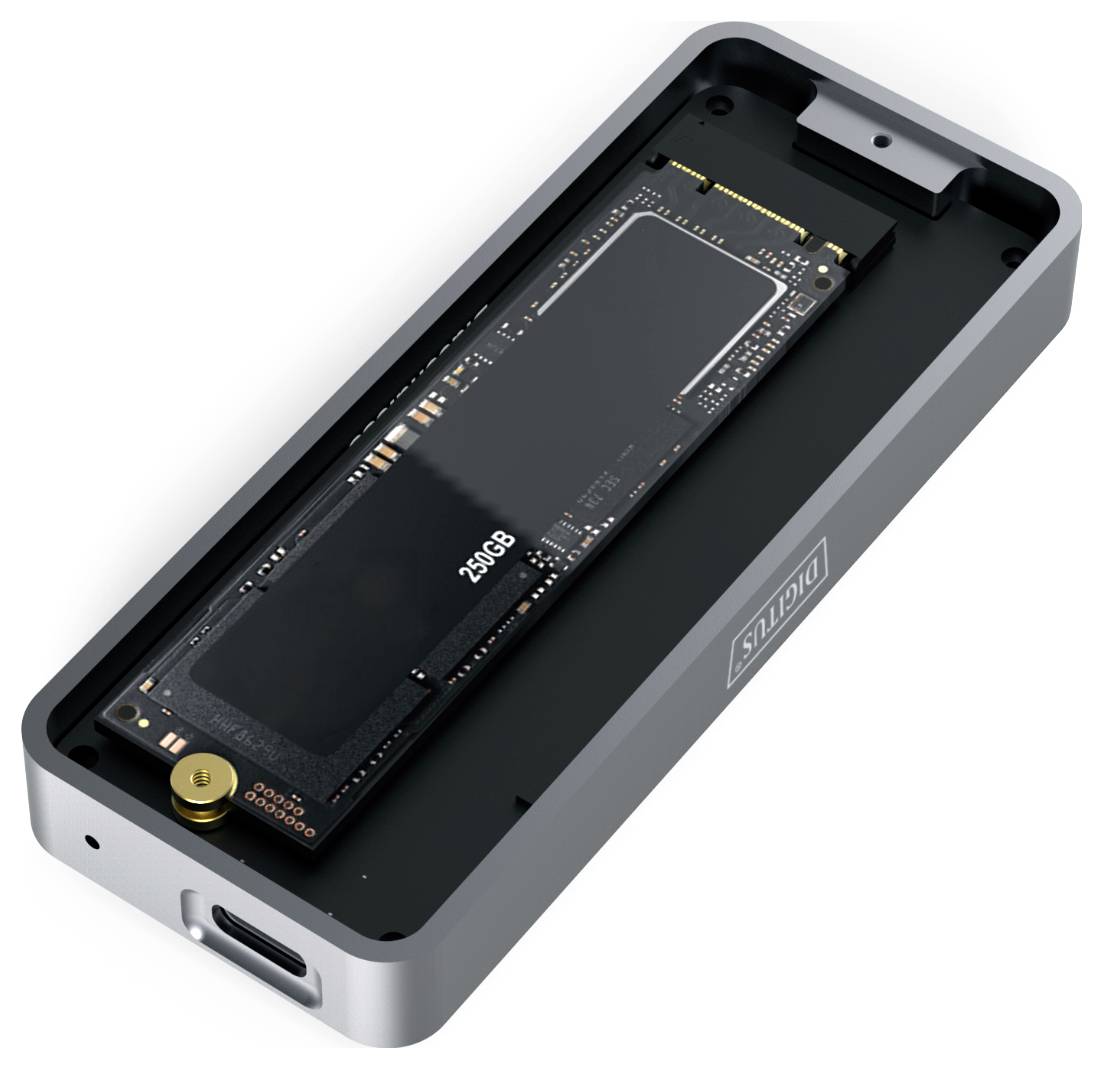 Digitus DA-71157 M.2 SSD-Gehäuse USB-C® (USB 3.2 Gen 2x2) 20 GBit/s M.2 PCIe NVMe 2230, 2242, 2260, 2280 DA-71157