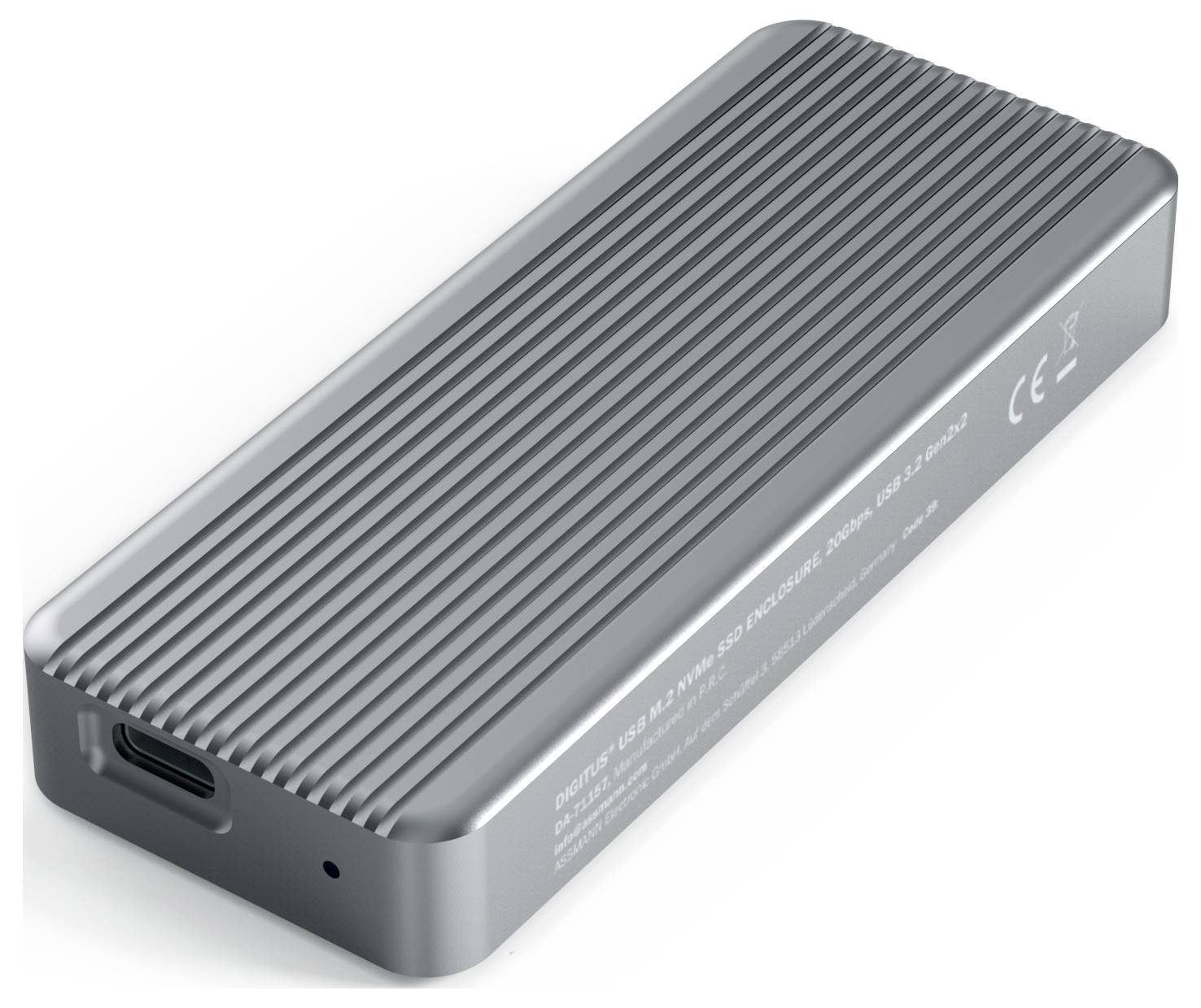 Digitus DA-71157 M.2 SSD-Gehäuse USB-C® (USB 3.2 Gen 2x2) 20 GBit/s M.2 PCIe NVMe 2230, 2242, 2260, 2280 DA-71157
