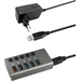 Maxtrack CH10L 5 Port USB 3.0-Hub einzeln schaltbar Silber-Grau Maxtrack CH10L 5 Port USB 3.0-Hub einzeln schaltbar Silber-Grau