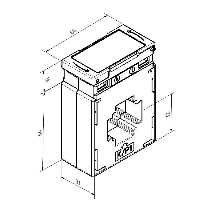 Celsa ALO 3015 80/5A 1VA Kl. 1 70142-0157-0100 Aufsteckstromwandler Primärstrom 80 A Sekundärstrom 5 A Leiterdurchführung (H x B):32 x 32 mm Leiter