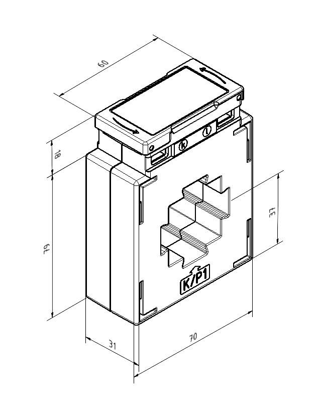Celsa ALO 4012 600/1A 5VA Kl. 0.5 70142-0387-0500 Aufsteckstromwandler Primärstrom 600 A Sekundärstrom 1 A Leiterdurchführung (H x B):40 x 40 mm Le
