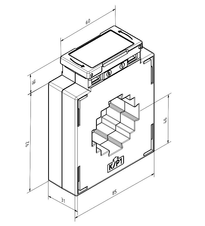Celsa ALO 5012 200/5A 2.5VA Kl. 1 70142-0462-0250 Aufsteckstromwandler Primärstrom 200 A Sekundärstrom 5 A Leiterdurchführung (H x B):50 x 50 mm Le
