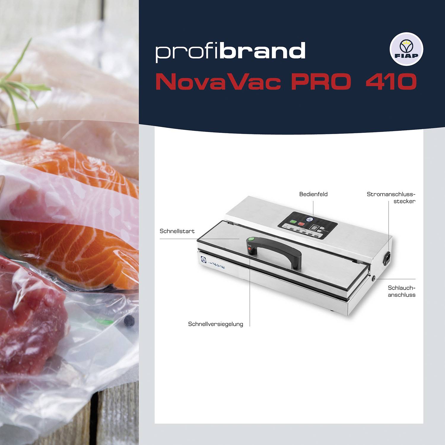 FIAP 2049 NovaVac 410 Vakuumierer (B x H x T) 490 x 145 x 260mm