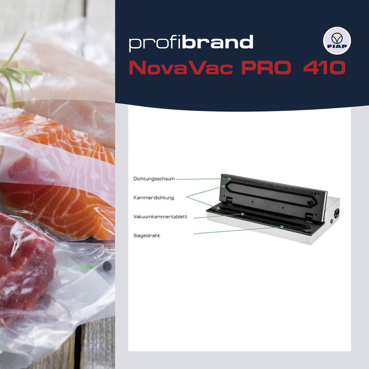 FIAP 2049 NovaVac 410 Vakuumierer (B x H x T) 490 x 145 x 260mm