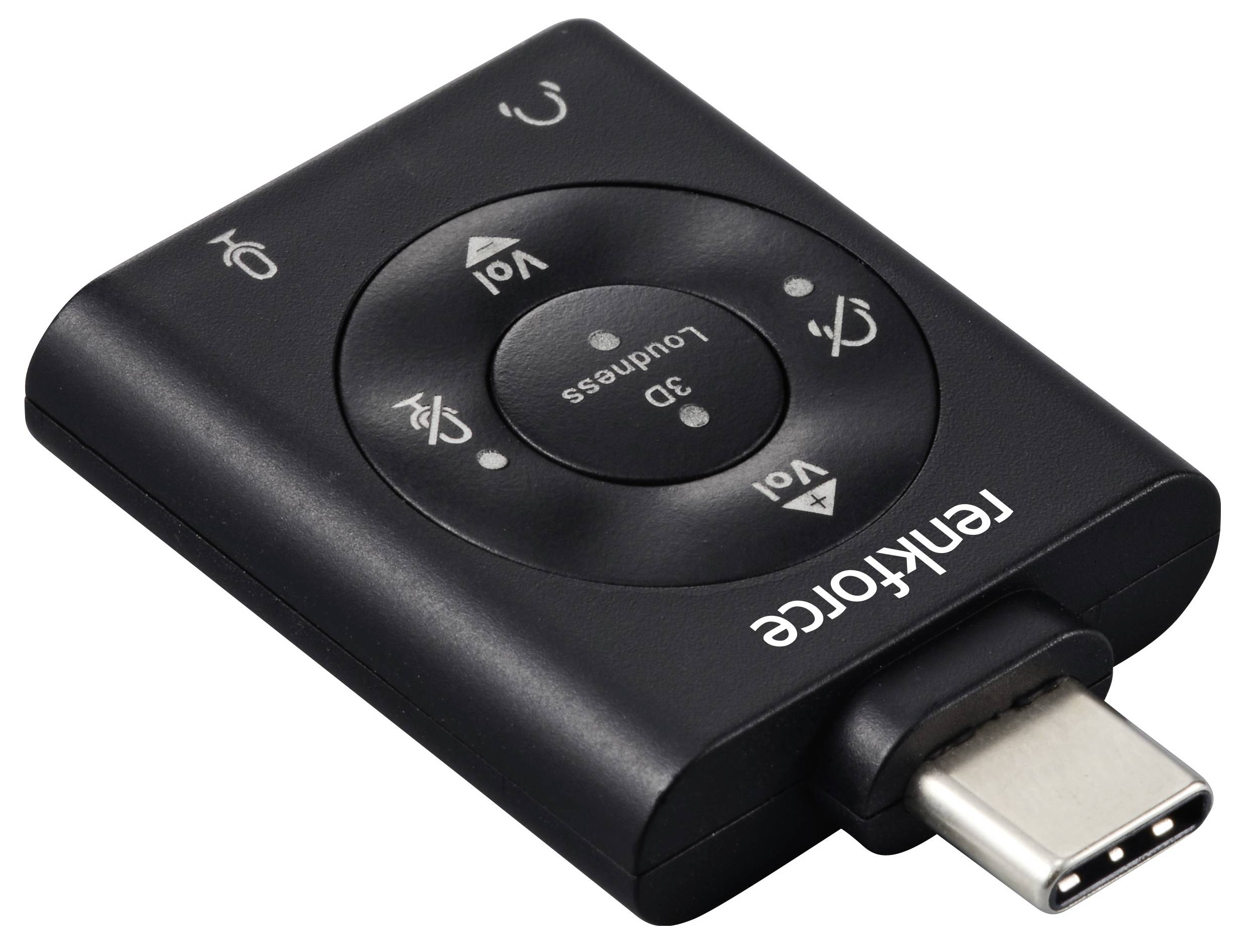 Renkforce USB-C®, Audio Adapter [1x USB-C® Stecker - 1x Mikrofon (3.5mm Klinke), Kopfhörer (3.5mm Klinke)] RF-SGA-171