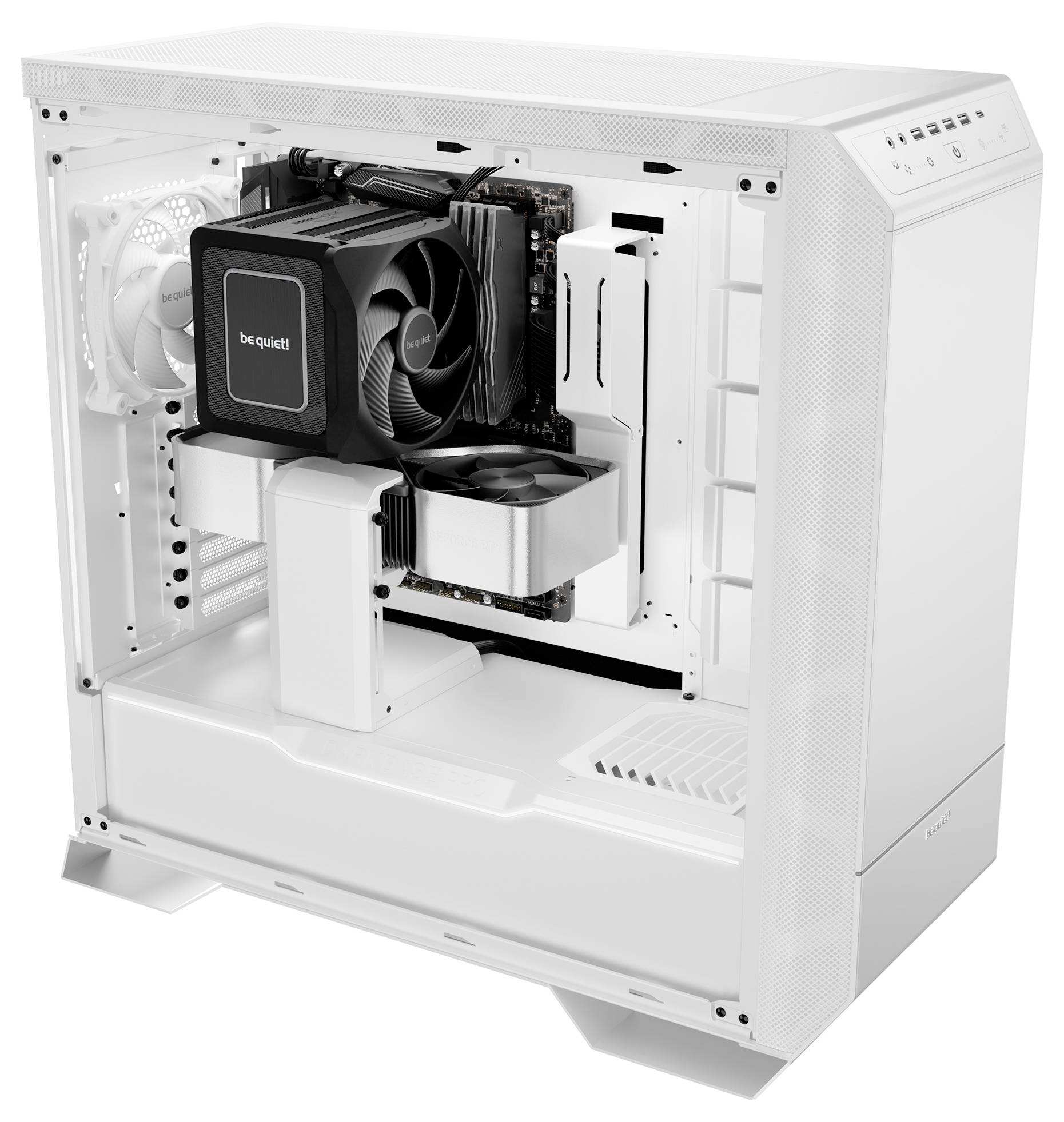 BeQuiet DARK BASE PRO 901 White Full Tower PC-Gehäuse Weiß 3 vorinstallierte Lüfter, Integrierte Beleuchtung, Seitenfenster