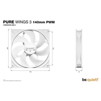 BeQuiet PURE WINGS 3 White 140mm PWM PC-Gehäuse-Lüfter Weiß (B x H x T) 140 x 25 x 140mm BeQuiet PURE WINGS 3 White 140mm PWM PC-Gehäuse-Lüfter Weiß (B x H x T) 140 x 25 x 140mm