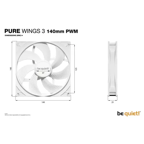 BeQuiet PURE WINGS 3 White 140mm PWM PC-Gehäuse-Lüfter Weiß (B x H x T) 140 x 25 x 140mm BeQuiet PURE WINGS 3 White 140mm PWM PC-Gehäuse-Lüfter Weiß (B x H x T) 140 x 25 x 140mm