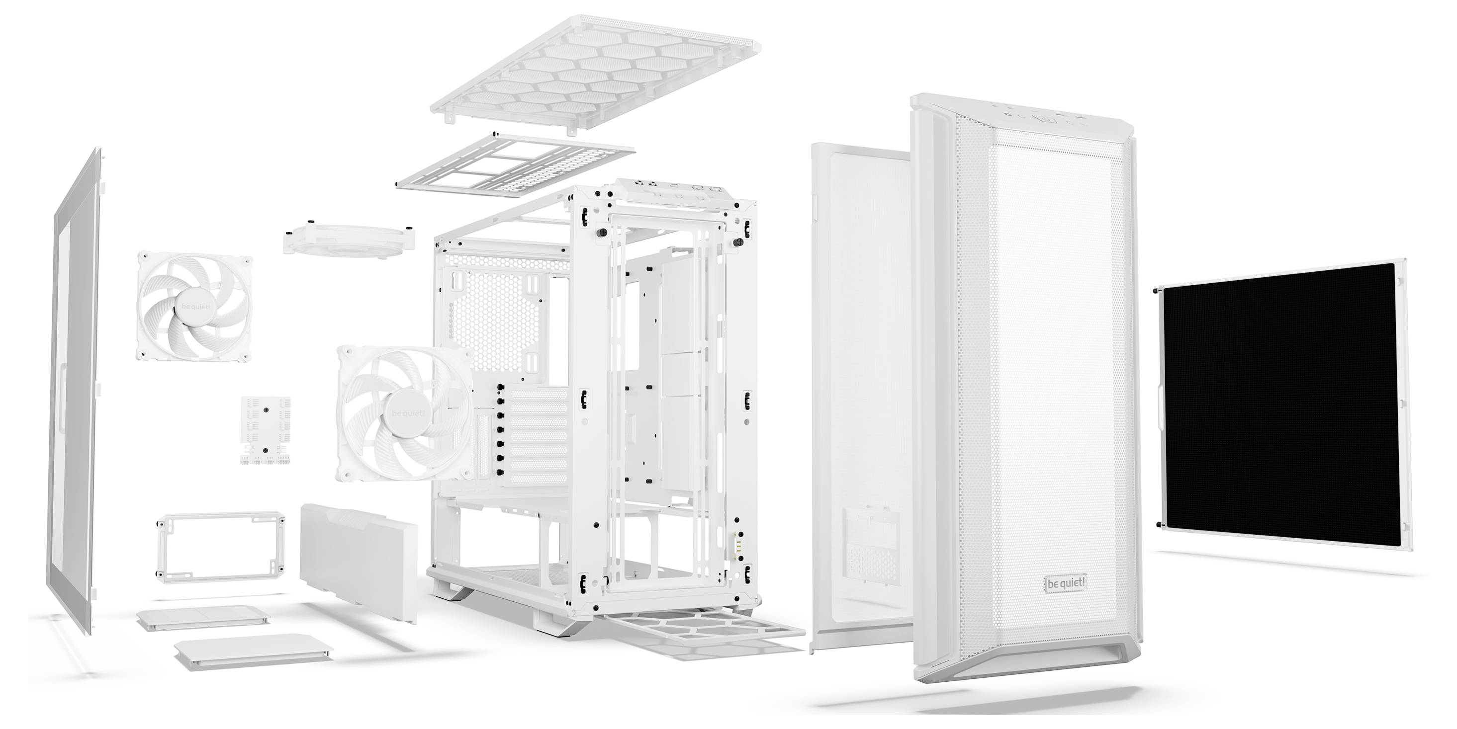 BeQuiet DARK BASE 701 White Midi-Tower PC-Gehäuse Weiß 3 vorinstallierte Lüfter, Seitenfenster