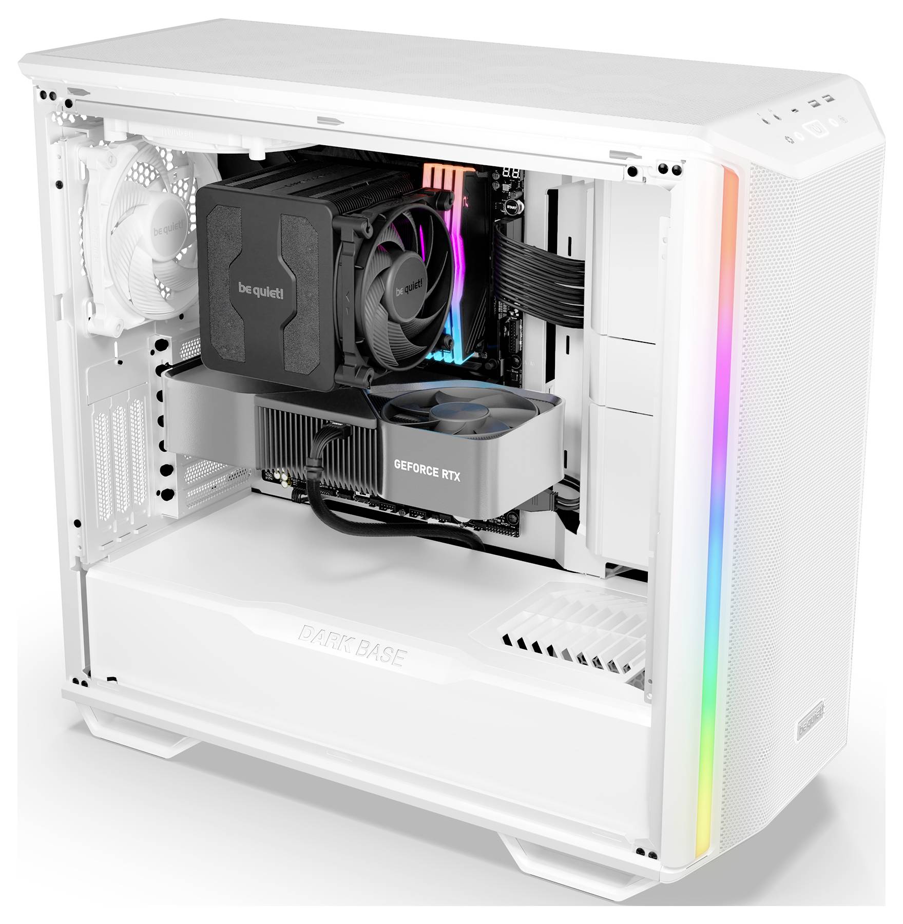 BeQuiet DARK BASE 701 White Midi-Tower PC-Gehäuse Weiß 3 vorinstallierte Lüfter, Seitenfenster