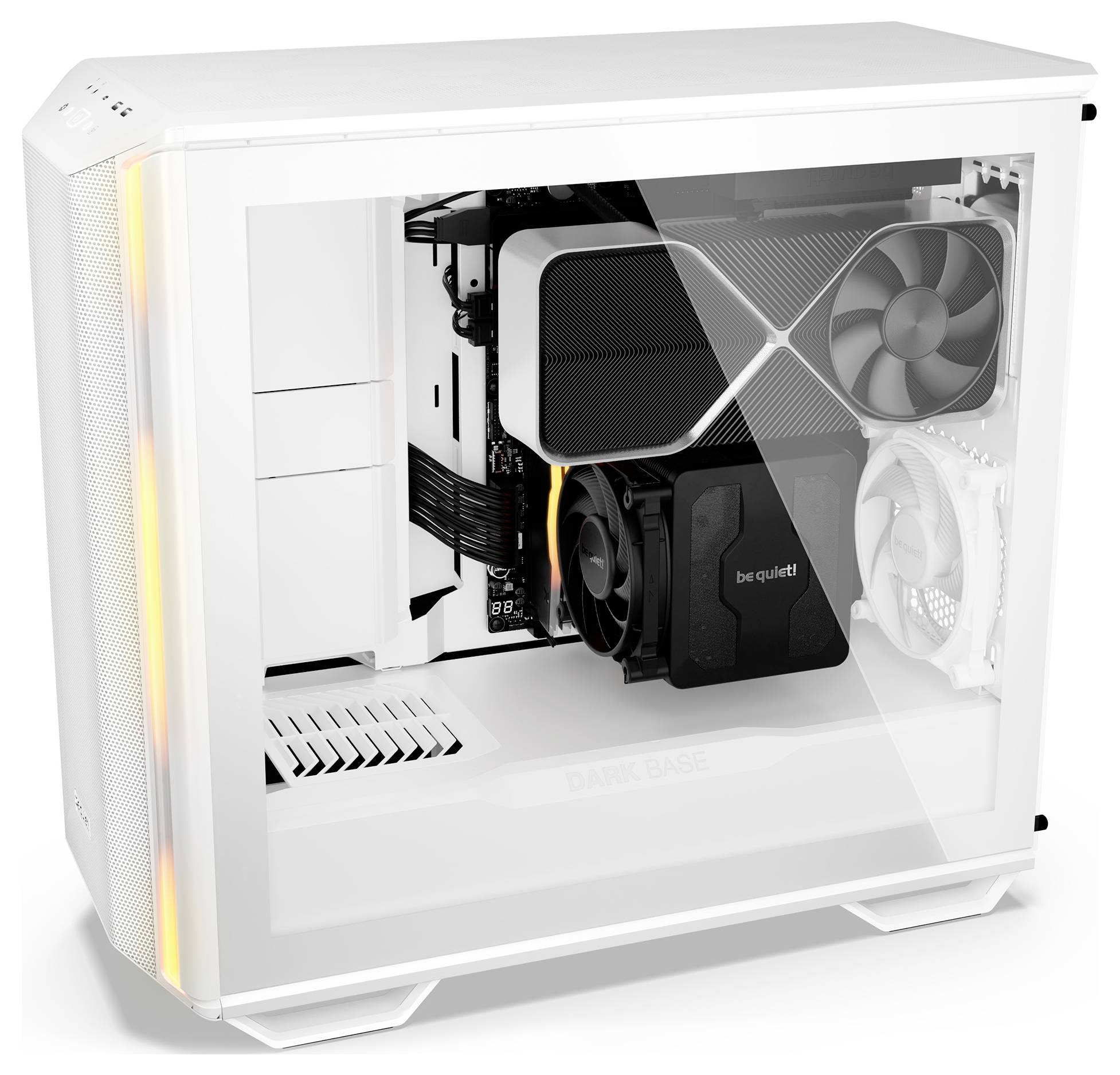 BeQuiet DARK BASE 701 White Midi-Tower PC-Gehäuse Weiß 3 vorinstallierte Lüfter, Seitenfenster