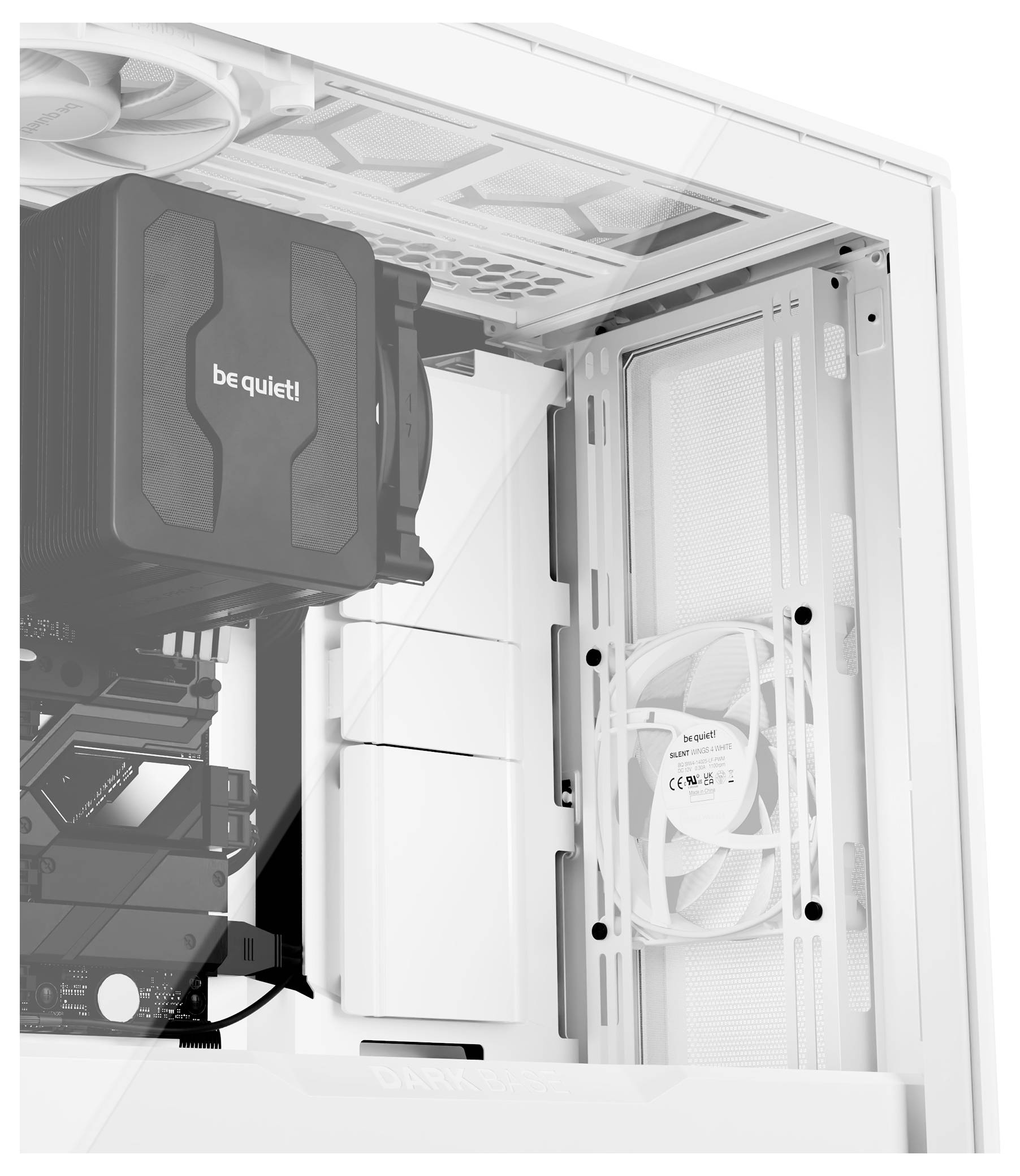 BeQuiet DARK BASE 701 White Midi-Tower PC-Gehäuse Weiß 3 vorinstallierte Lüfter, Seitenfenster