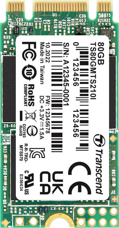 Transcend Interne M.2 SSD TS80GMTS210I