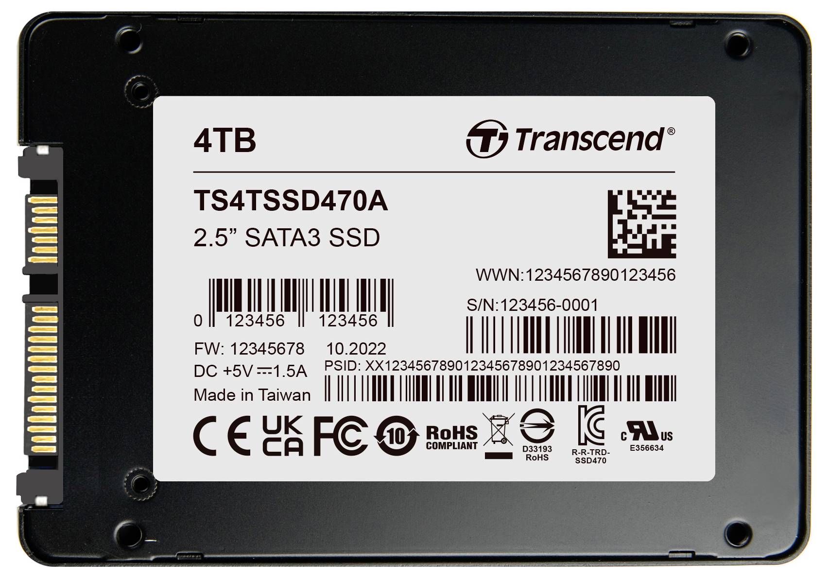 Transcend 4TB Interne mSATA SSD SATA III Retail TS4TSSD470A