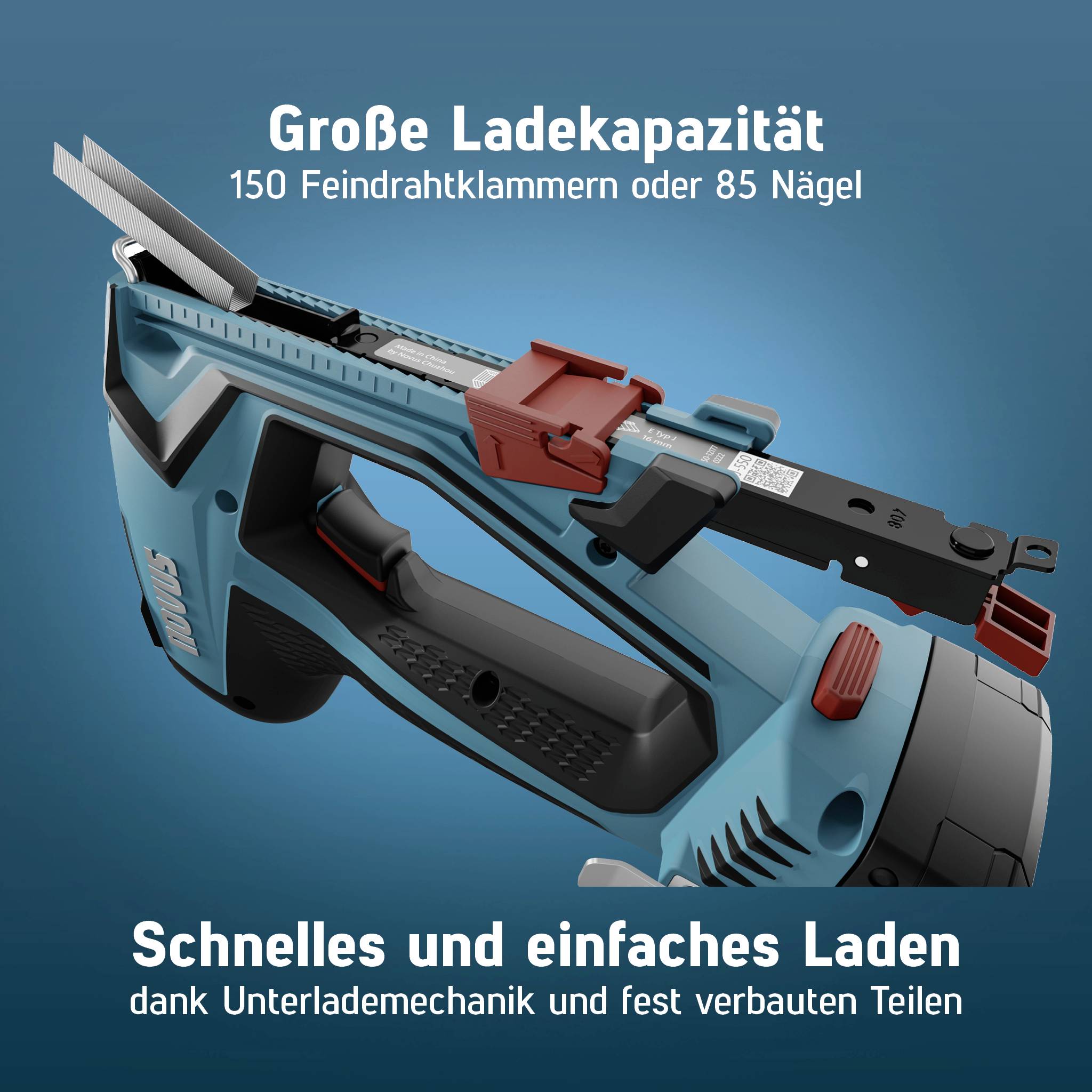 Novus Tools J-550 031-0373 Akkutacker Klammerntyp Typ 37, Typ 53 Klammernlänge 6 - 14mm ohne Akku, ohne Ladegerät