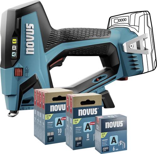Novus Tools J-550 031-0373 Akkutacker Klammerntyp Typ 37, Typ 53 Klammernlänge 6 - 14mm ohne Akku, ohne Ladegerät