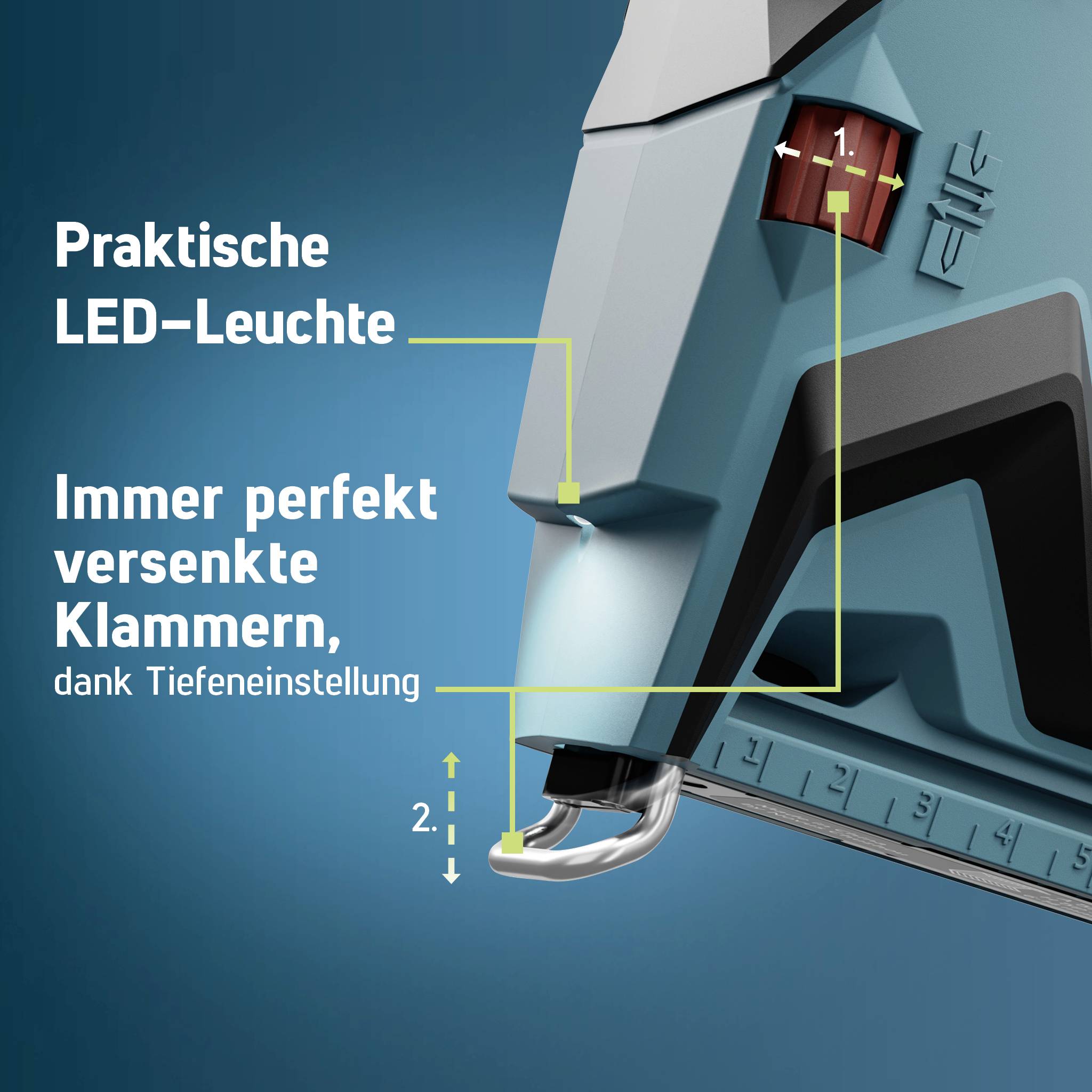 Novus Tools J-550 031-0375 Akkutacker Klammerntyp Typ 37, Typ 53 Klammernlänge 6 - 14mm inkl. Akku, inkl. Ladegerät, inkl. Koffer