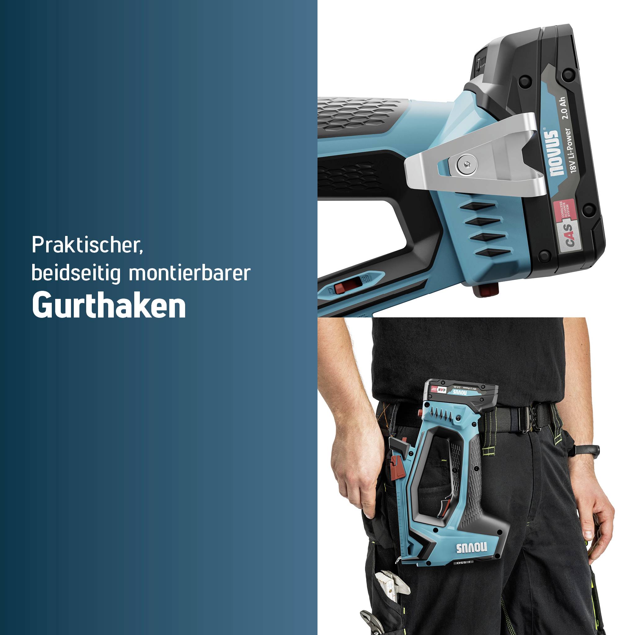 Novus Tools J-551 031-0374 Akkutacker Klammerntyp Typ 11, Typ 53F Klammernlänge 6 - 14mm ohne Akku, ohne Ladegerät