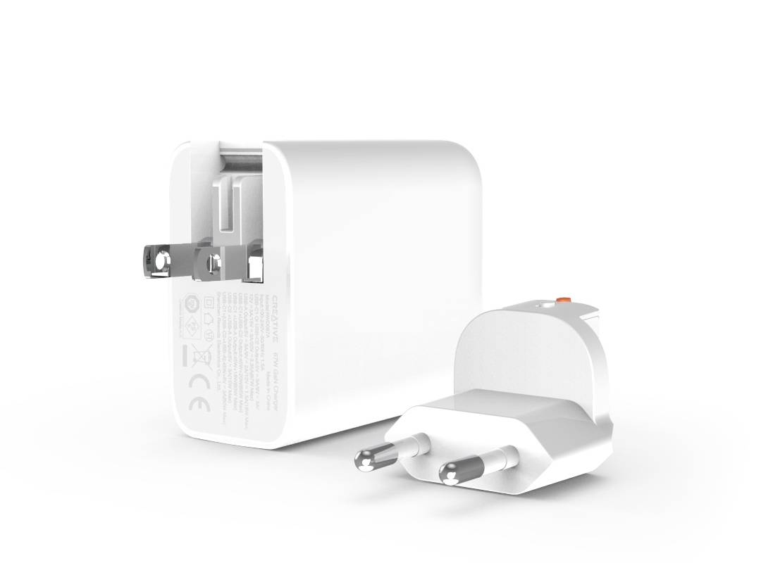 Creative 67W GaN USB-Ladegerät 67 W Steckdose, Innenbereich Ausgangsstrom (max.) 3000 mA Anzahl Ausgänge: 3 x USB-A, USB-C® USB Power Delivery (USB