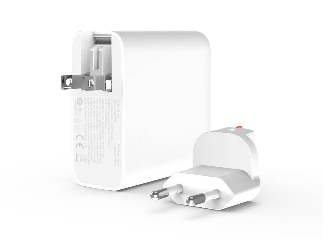 Creative 140W GaN USB Ladegerät 140W 3x USB-C® USB PD, Quick Charge 3.0, QC 4+ Weiß Innenbereich USB Power Delivery (USB-PD)
