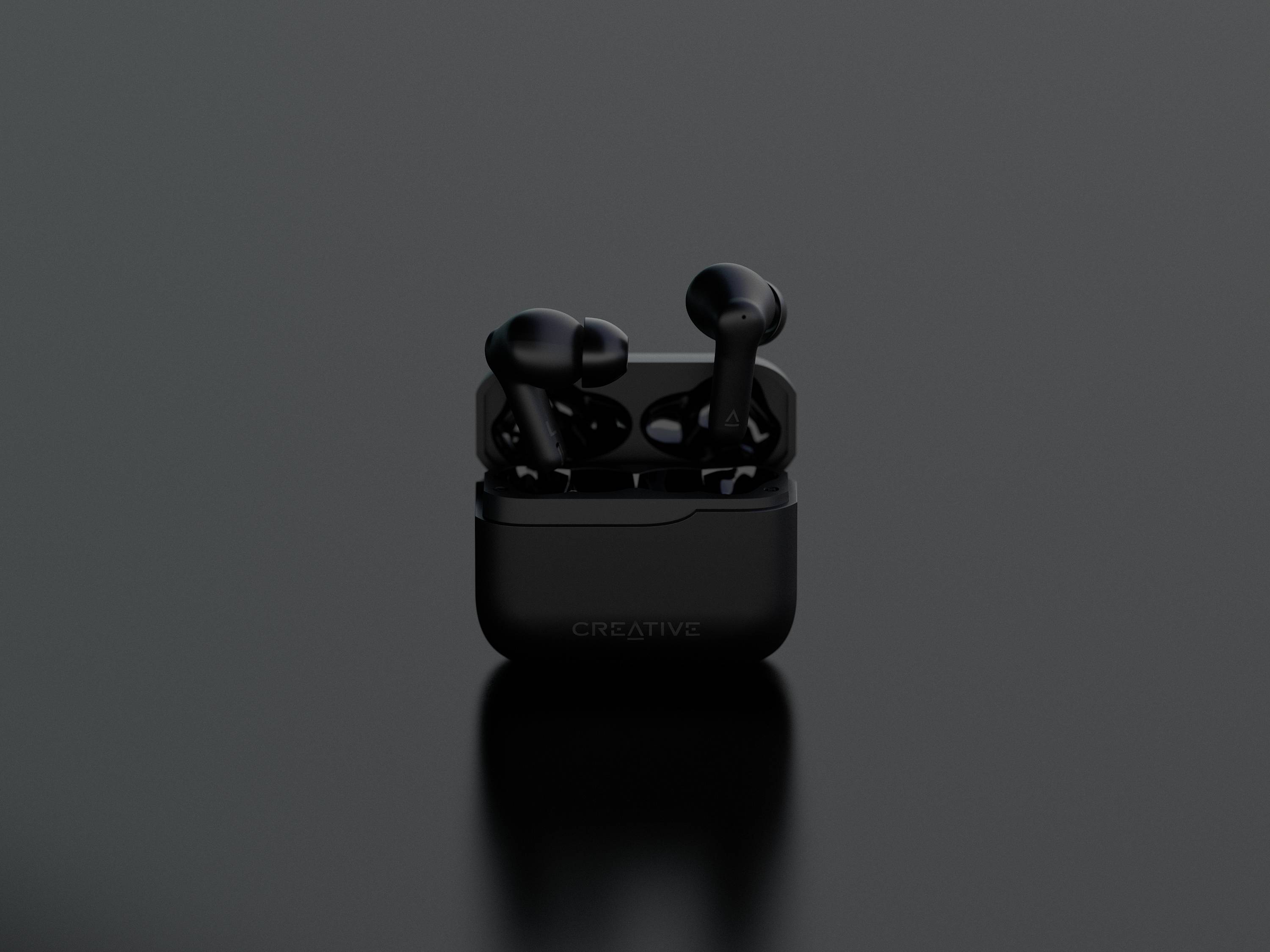 Creative Zen Air 2 In Ear Kopfhörer Bluetooth® Schwarz Schweißresistent, Wasserbeständig, Batterieladeanzeige, inkl. Lade- und