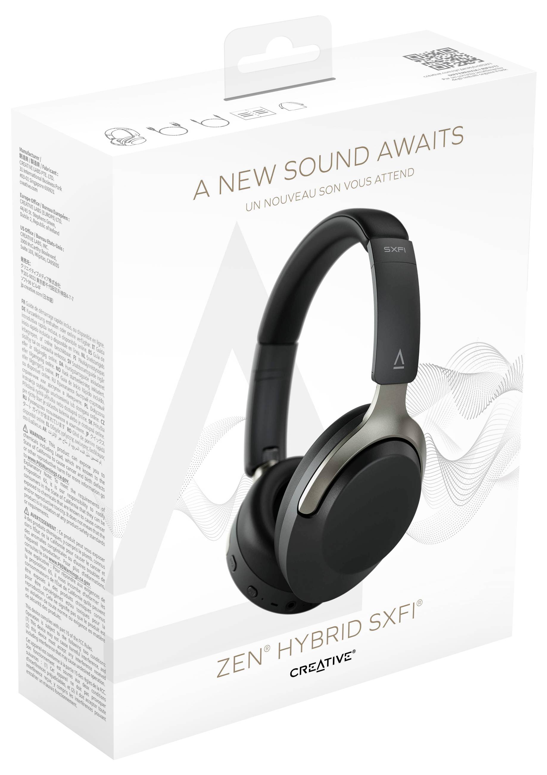 Creative Zen Hybrid SXFI On Ear Headset Bluetooth® Stereo Schwarz Lautstärkeregelung, Mikrofon-Stummschaltung