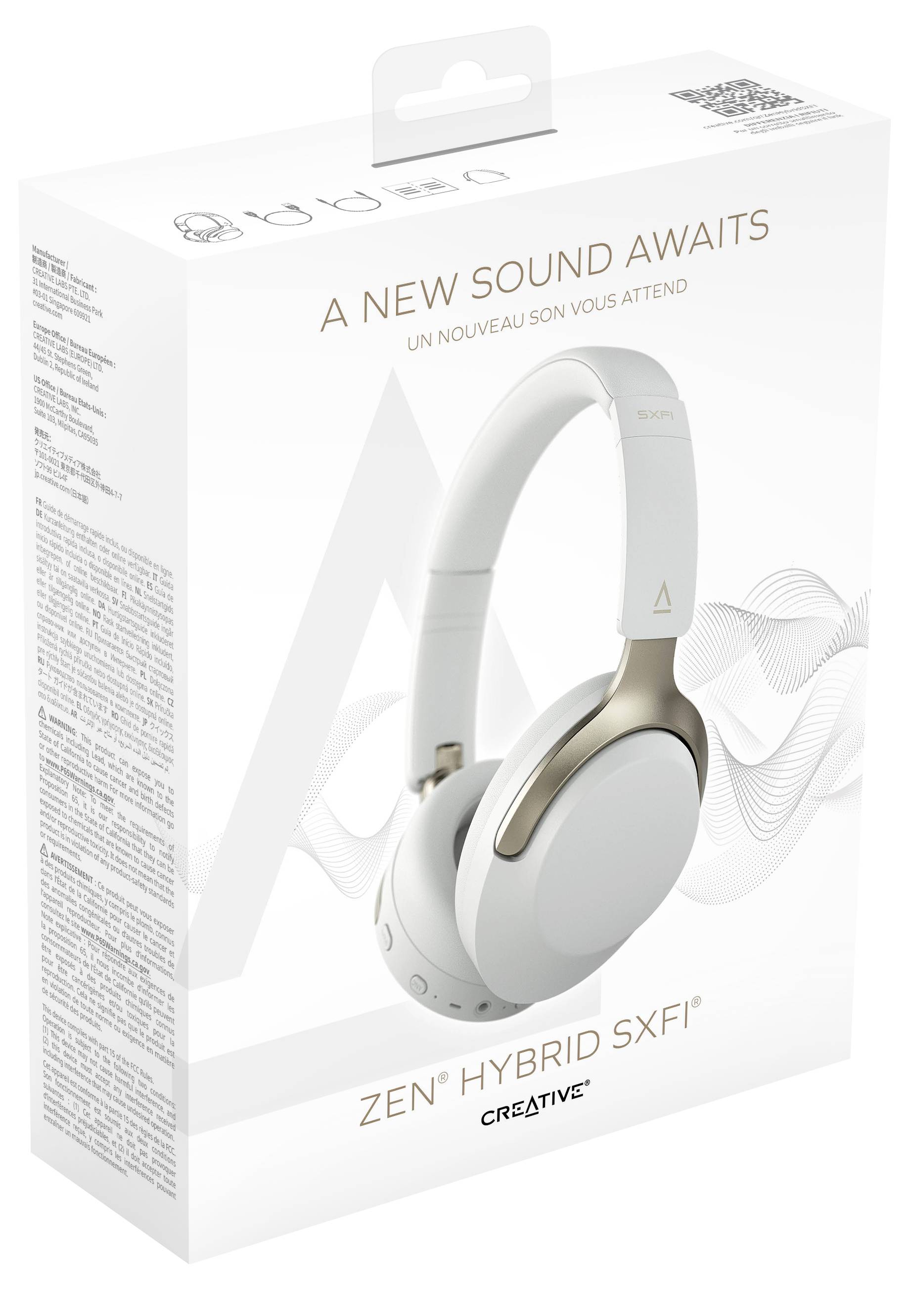 Creative Zen Hybrid SXFI On Ear Headset Bluetooth® Stereo Grau Lautstärkeregelung, Mikrofon-Stummschaltung