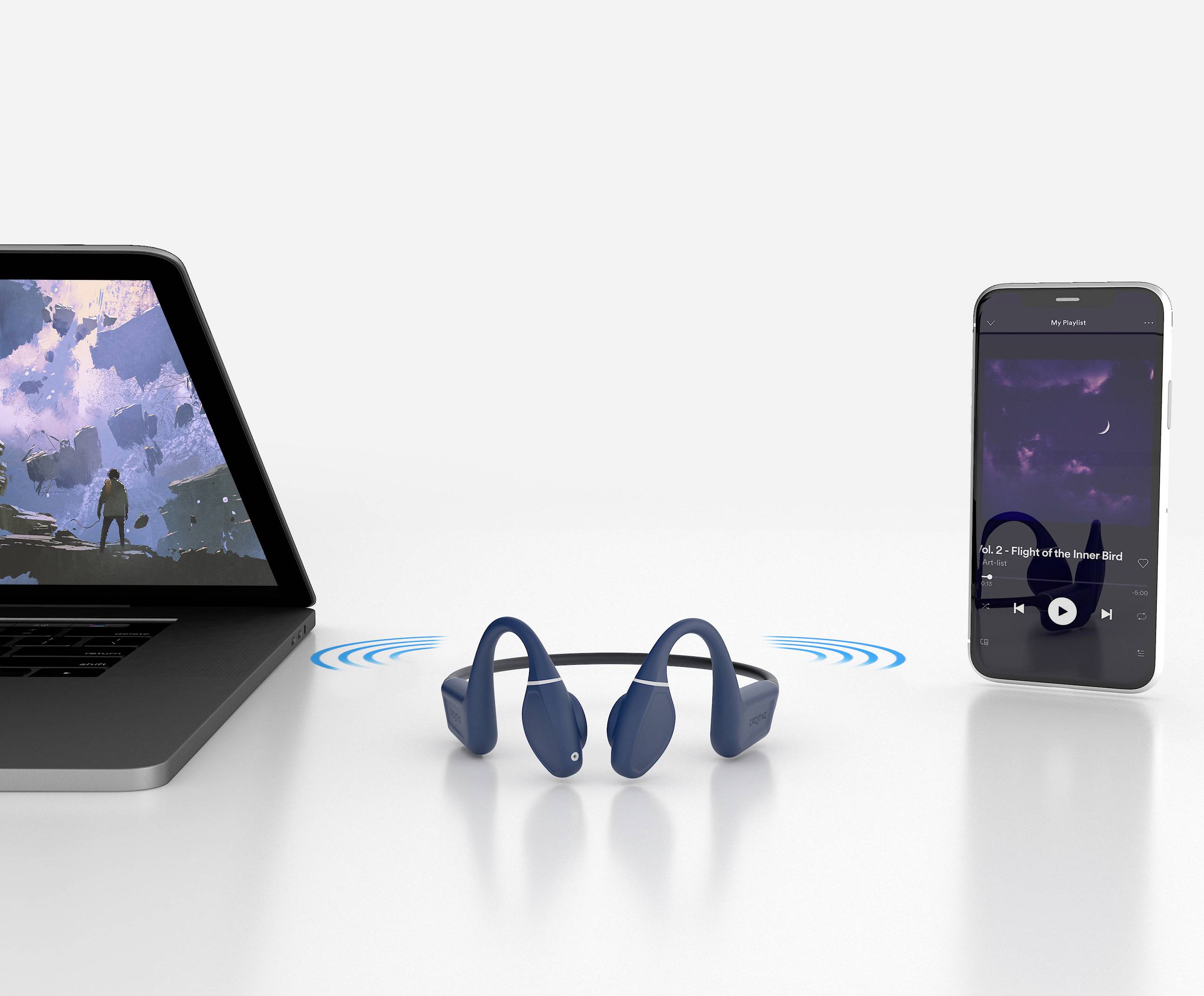 Creative Outlier Free Pro+ On Ear Headset Bluetooth® Stereo Schwarz Wasserbeständig