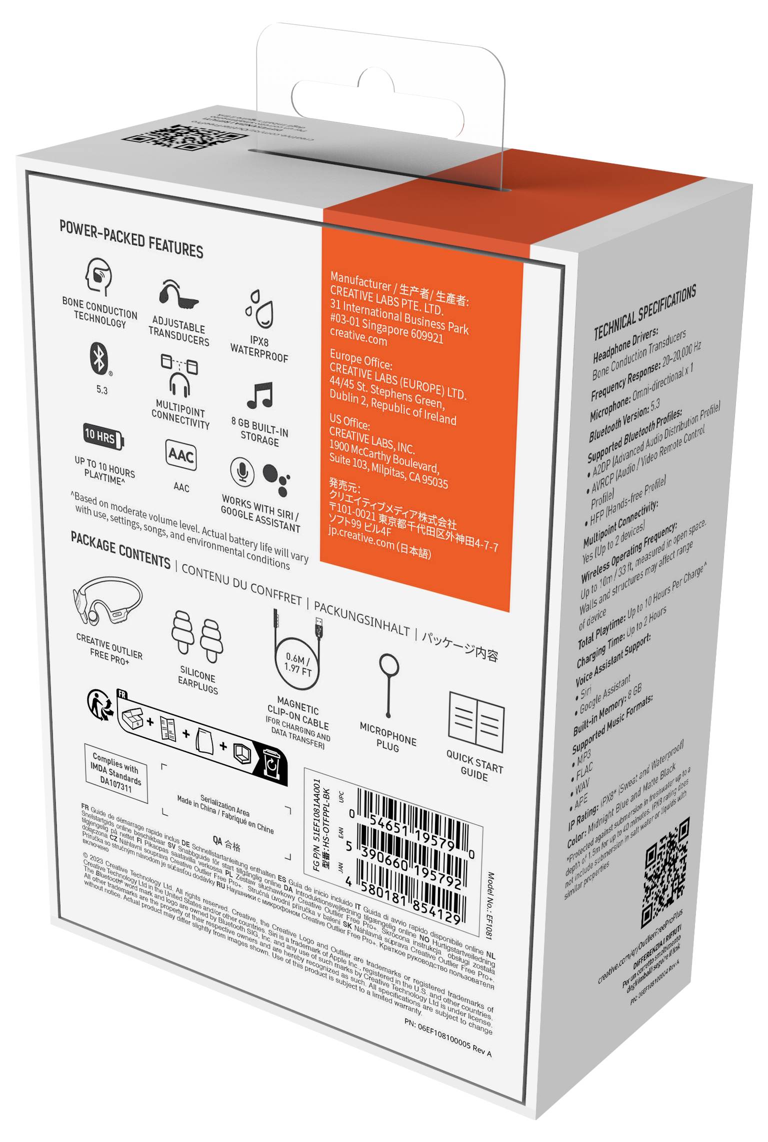 Creative Outlier Free Pro+ On Ear Headset Bluetooth® Stereo Schwarz Wasserbeständig