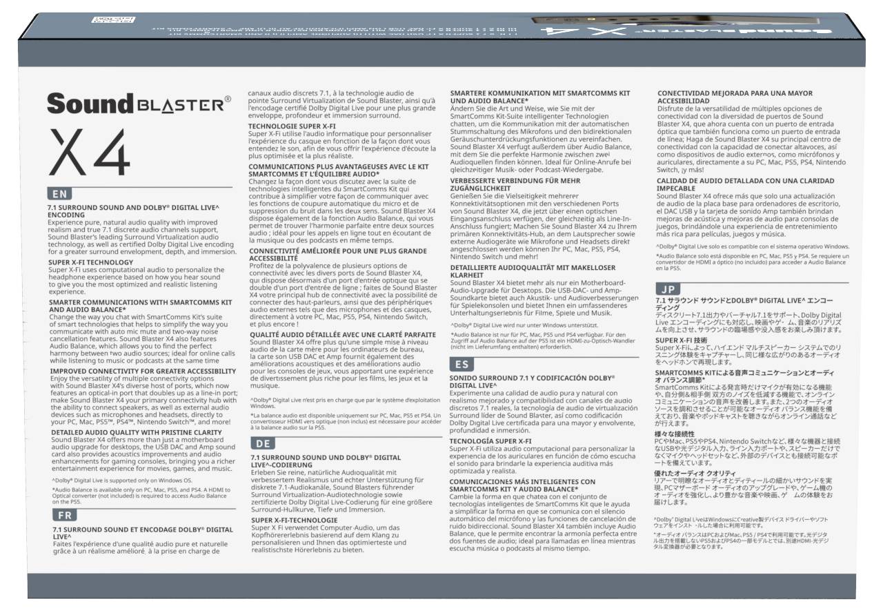 Creative Sound Blaster X4 HD 7.1 Soundkarte, Extern