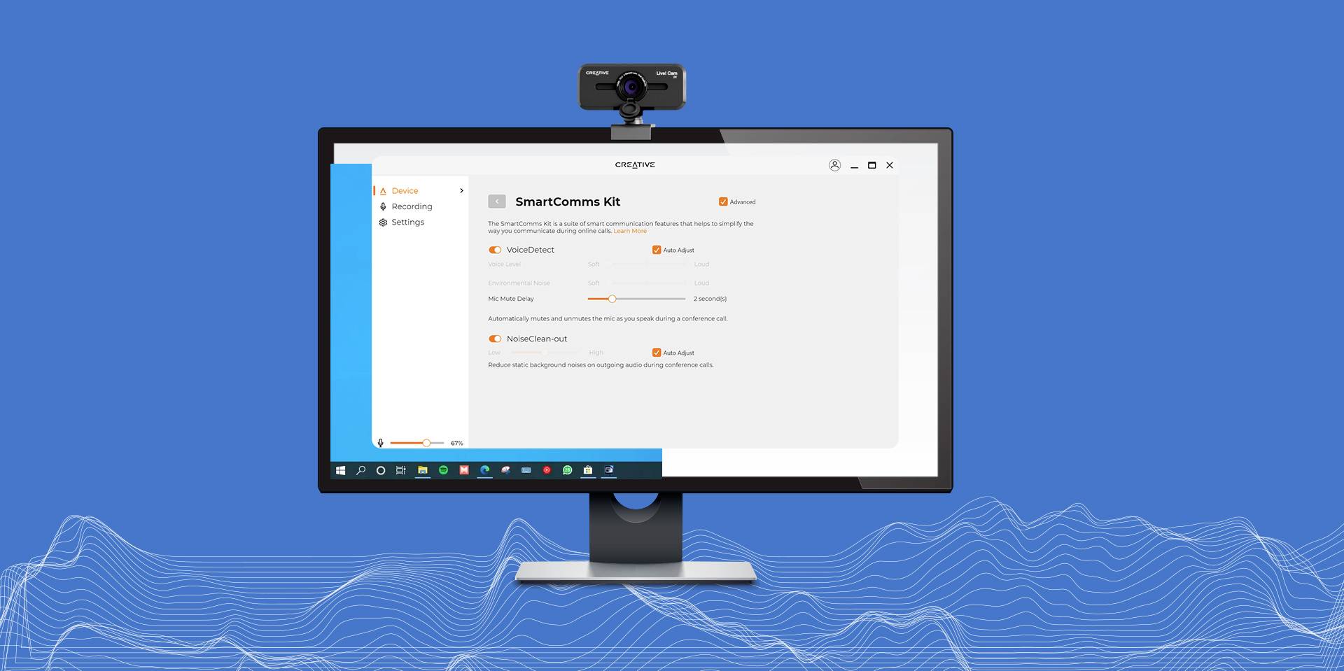 Creative Live! Cam Sync V3 Webcam 2560 x 1440 Pixel Klemm-Halterung