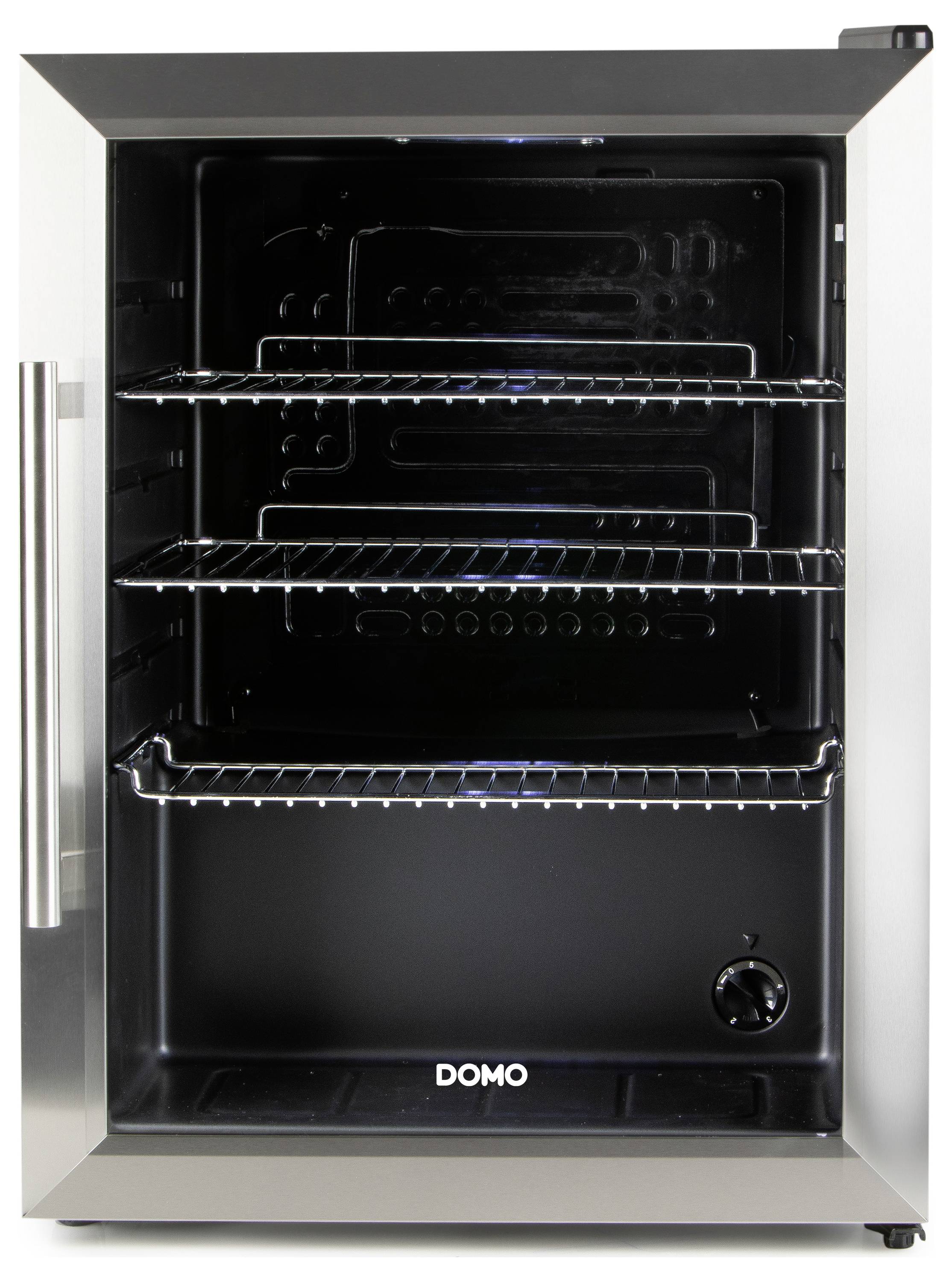 DOMO DO91609BK Party-Kühlschrank EEK: D (A - G) 60 l Standgerät Schwarz, Edelstahl (gebürstet)