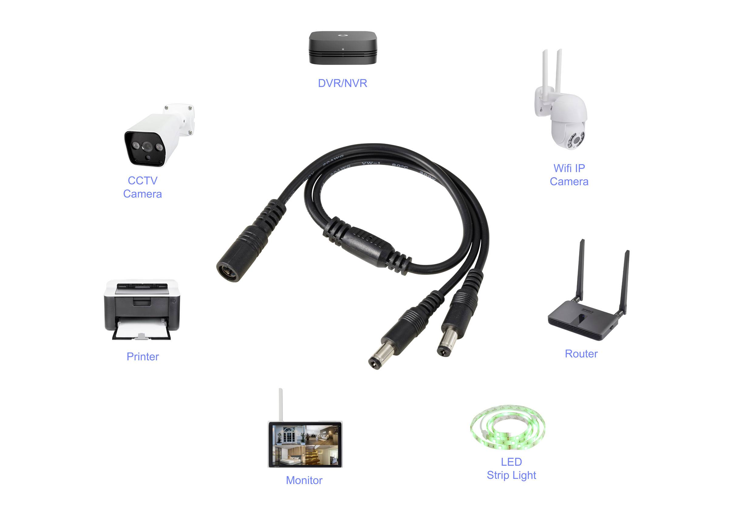 TRU COMPONENTS TC-13232704 DC-Steckverbinder Buchse - Stecker 5.5mm 2.1mm 41.2cm 1St.
