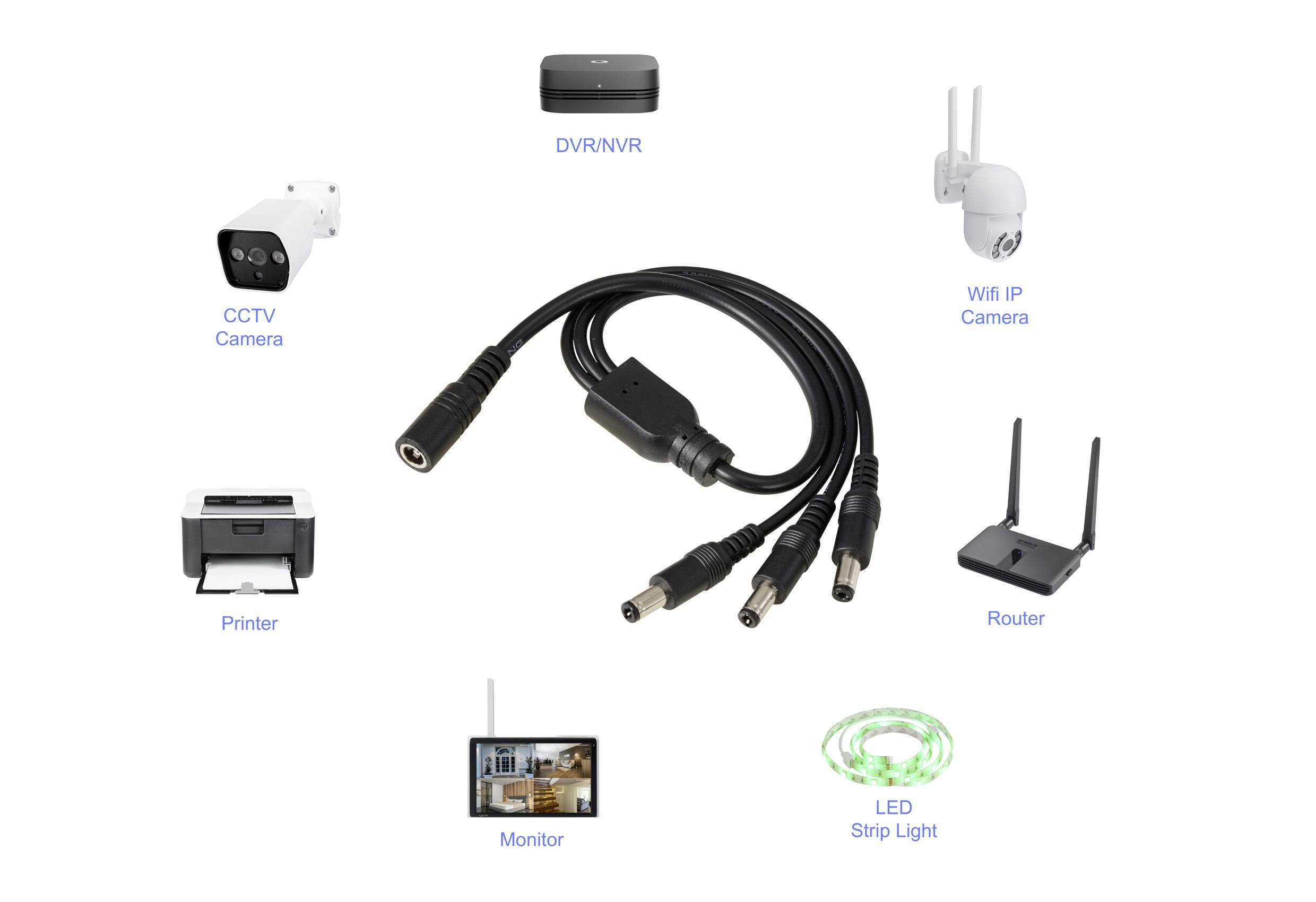 TRU COMPONENTS TC-13232708 DC-Steckverbinder Buchse - Stecker 5.5mm 2.1mm 41.2cm 1St.