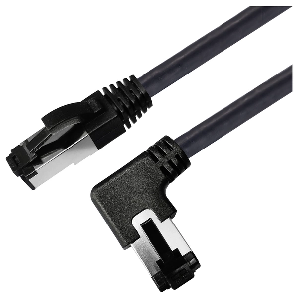 Maxtrack TI52-1L RJ45 Netzwerkkabel, Patchkabel CAT 8.1 S/FTP 1 m Schwarz 90° nach links gewinkelt Maxtrack TI52-1L RJ45 Netzwerkkabel, Patchkabel CAT 8.1 S/FTP 1 m Schwarz 90° nach links gewinkelt