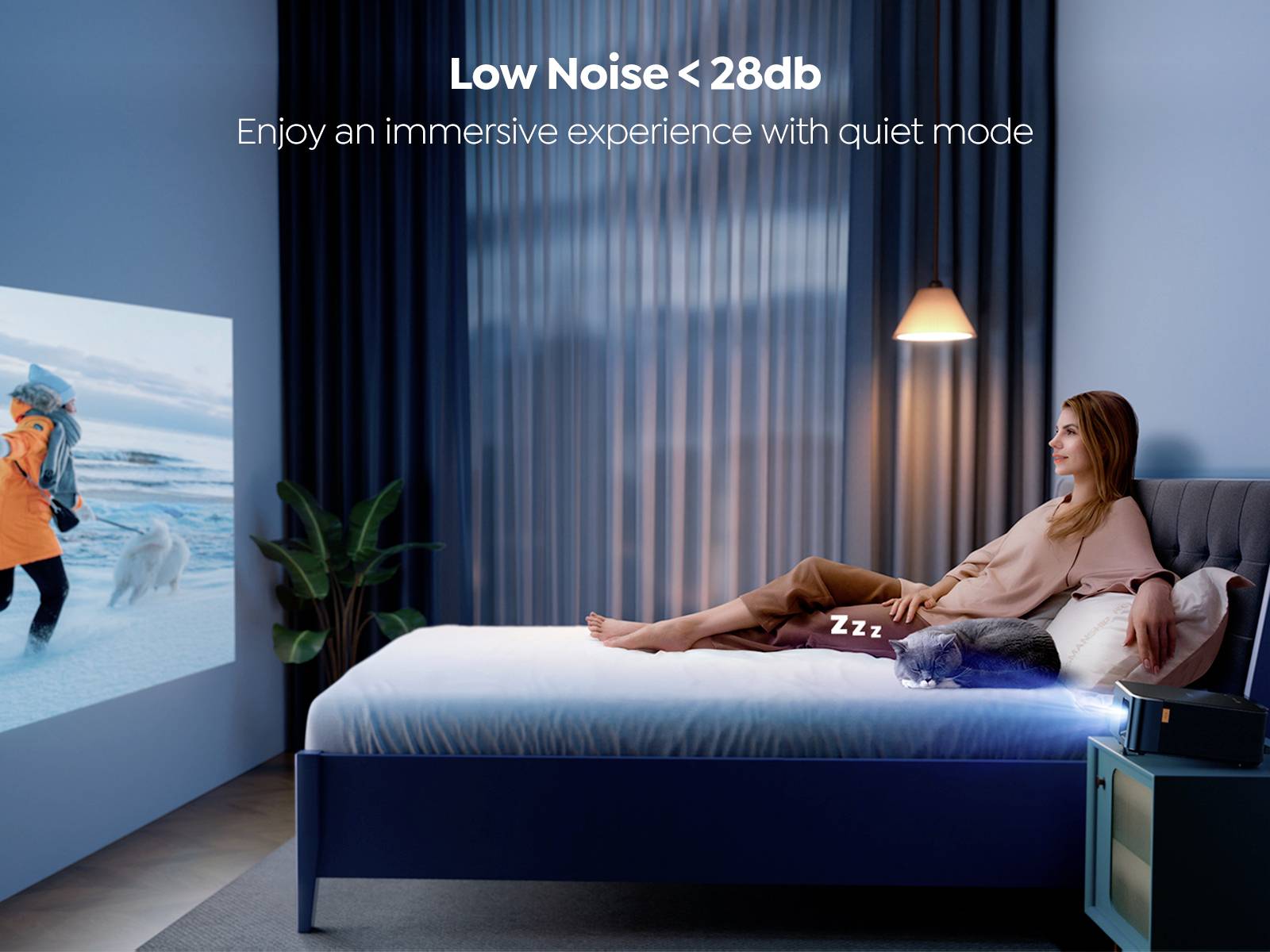 Yaber Beamer K2S LCD 800 ANSI-Lumen 1920 x 1080 Full HD 4K unterstützt, JBL Lautsprecher integriert, Smart-TV-Dongle, Autofokus