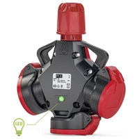 PC Electric 253842-ss 3fach-Kupplung Vollgummi mit Spannungsanzeige 250V Schwarz IP54 PC Electric 253842-ss 3fach-Kupplung Vollgummi mit Spannungsanzeige 250V Schwarz IP54
