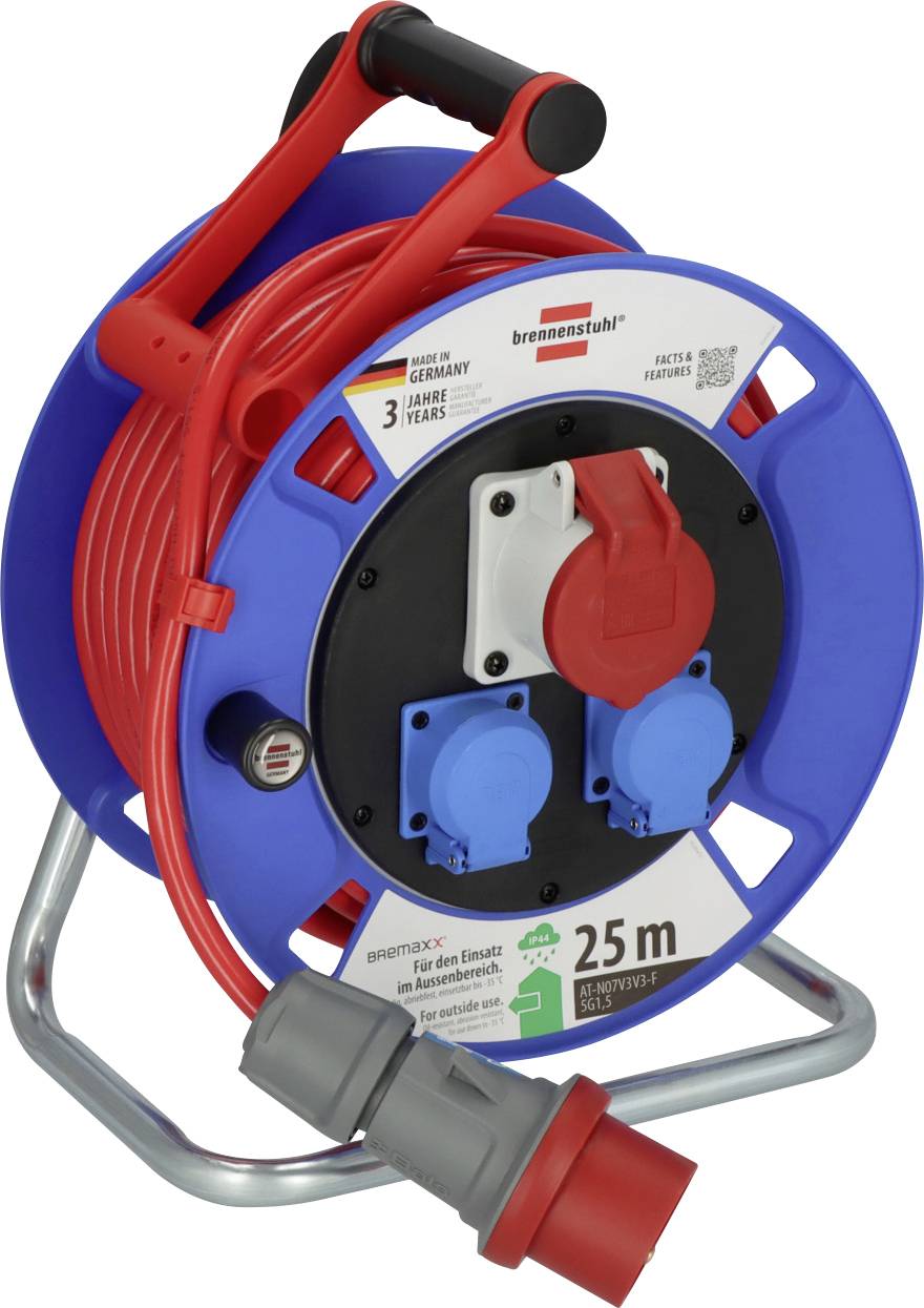 Brennenstuhl 1182770010 Kabeltrommel 25 m Rot CEE-Stecker 16 A 5polig