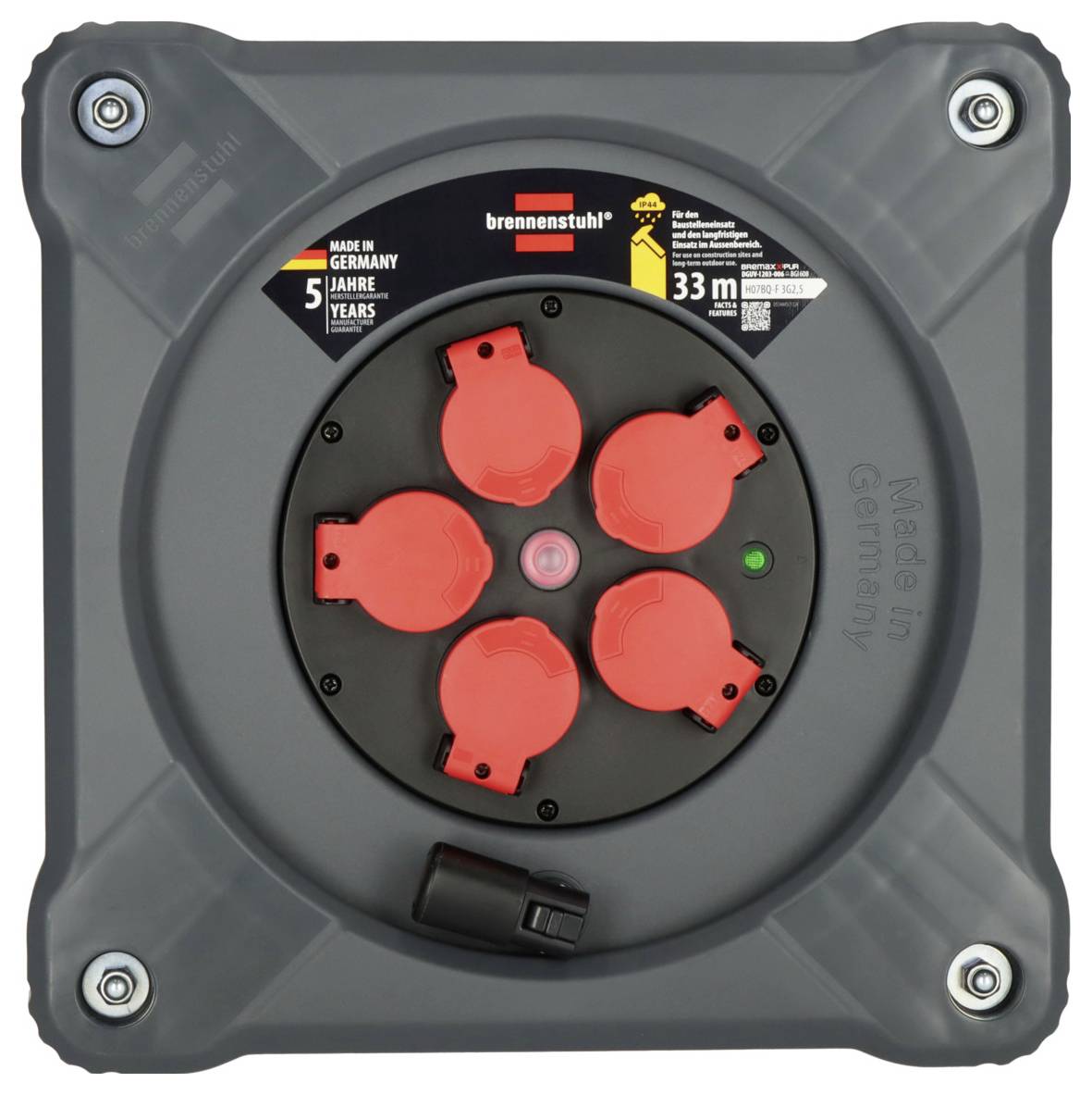 Brennenstuhl 9202330210 Kabeltrommel 33 m Rot Schutzkontakt-Stecker