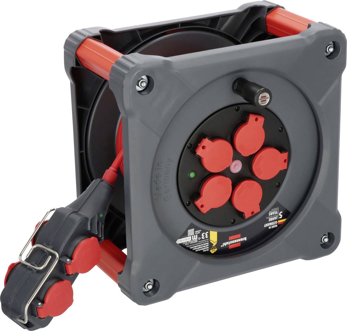 Brennenstuhl 9212380210 Kabeltrommel 33m Rot Schutzkontakt-Stecker
