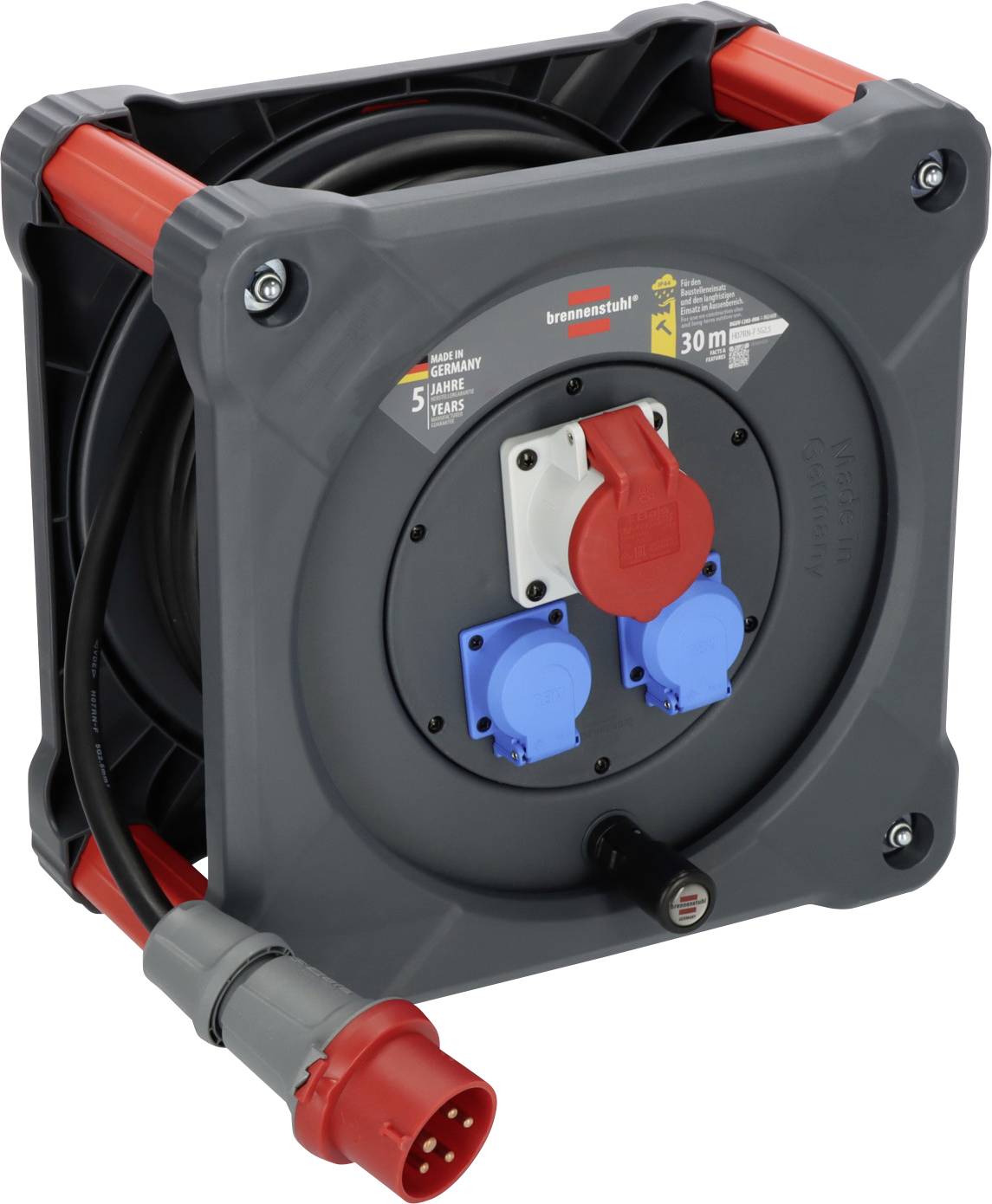 Brennenstuhl 9222300110 Kabeltrommel 30m Schwarz CEE-Stecker 16A 5polig